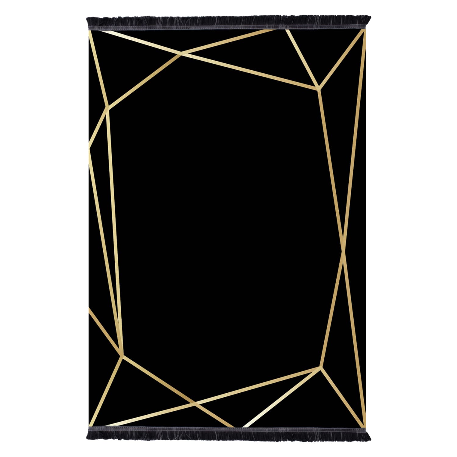 80X150cm, JOSIANE carpet, black-gold, fringes