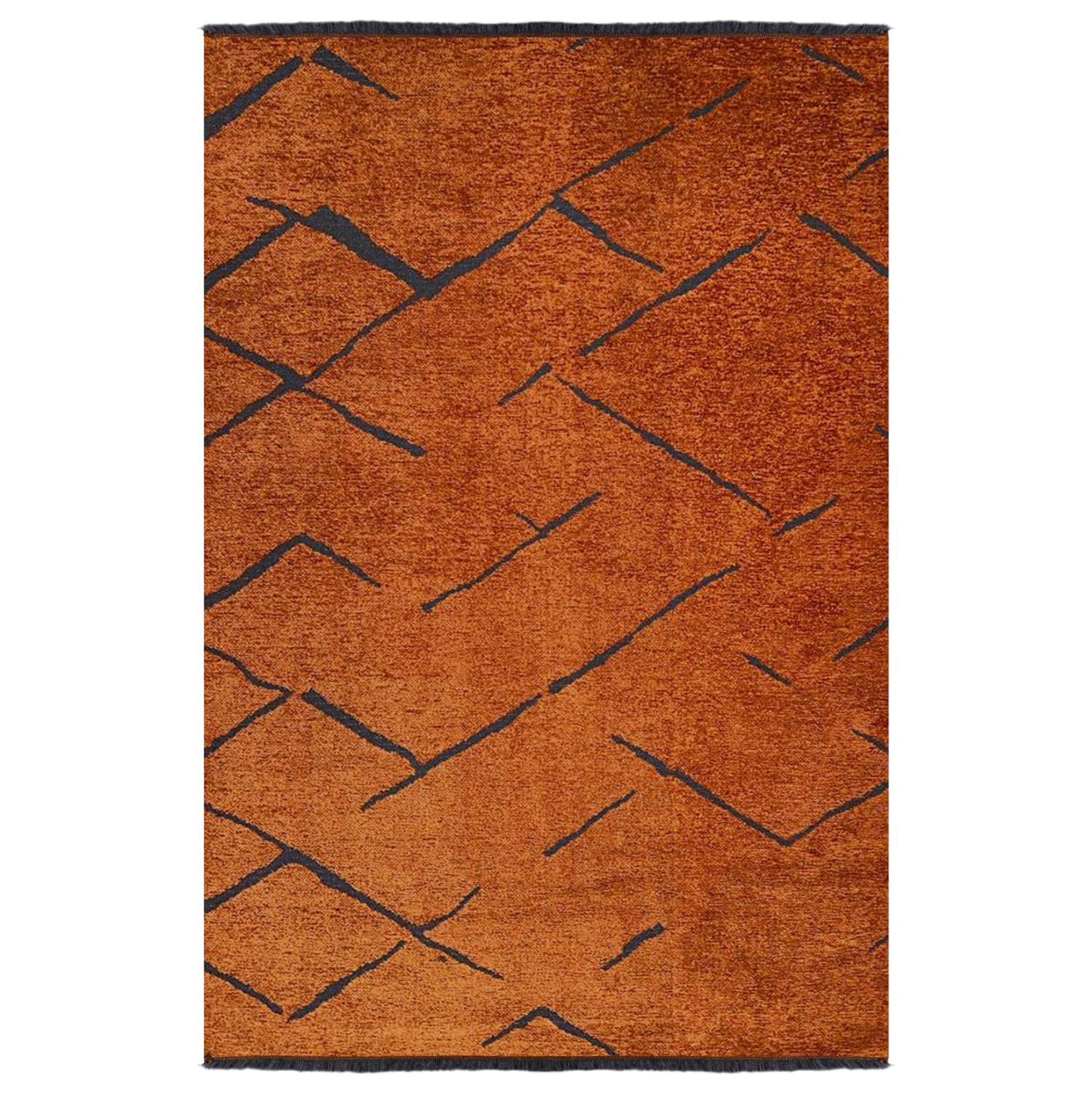 160Χ230cm, bronze-black carpet with self-fringes