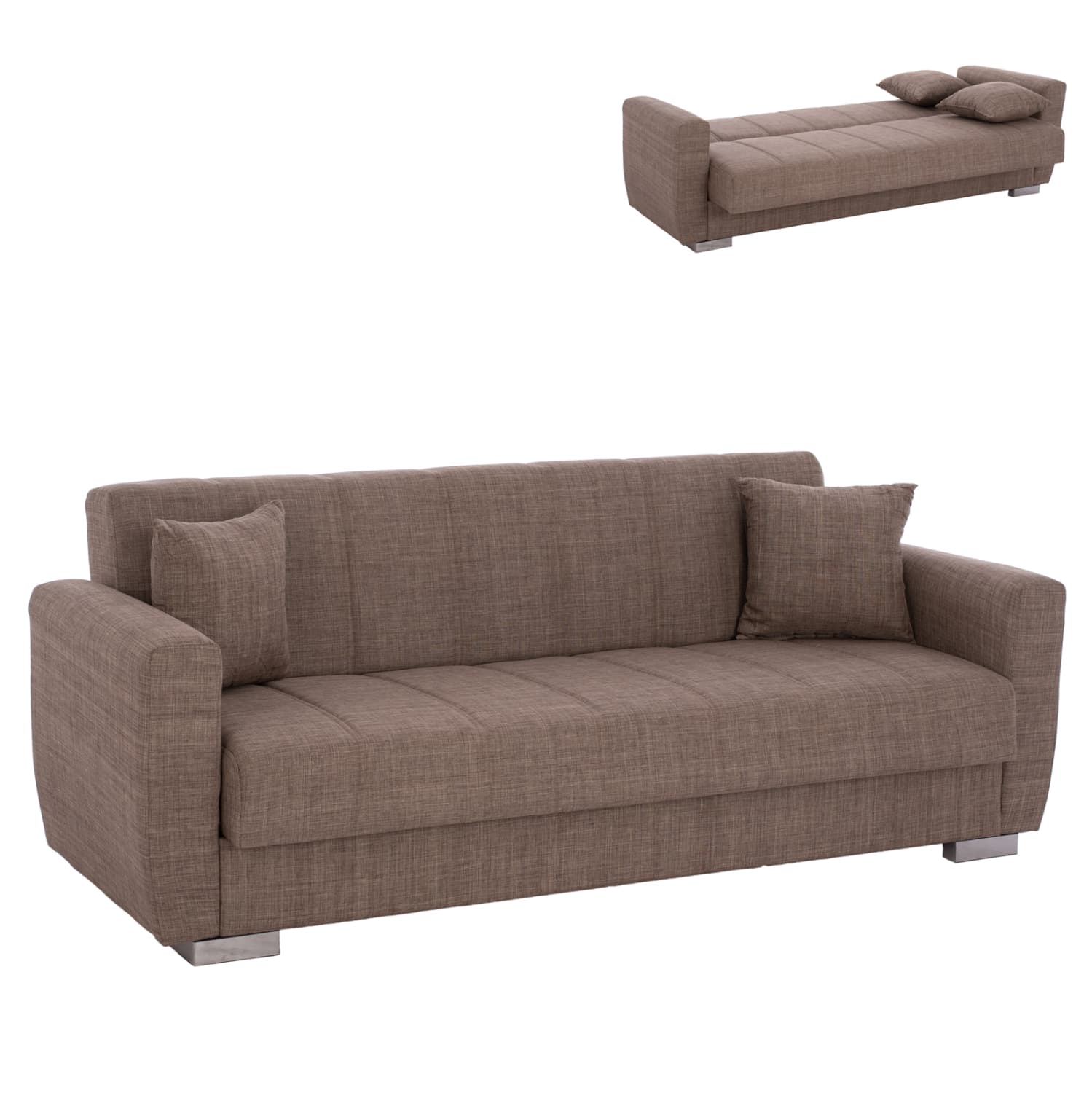215x80x77cm, 3-seater sofabed, beige