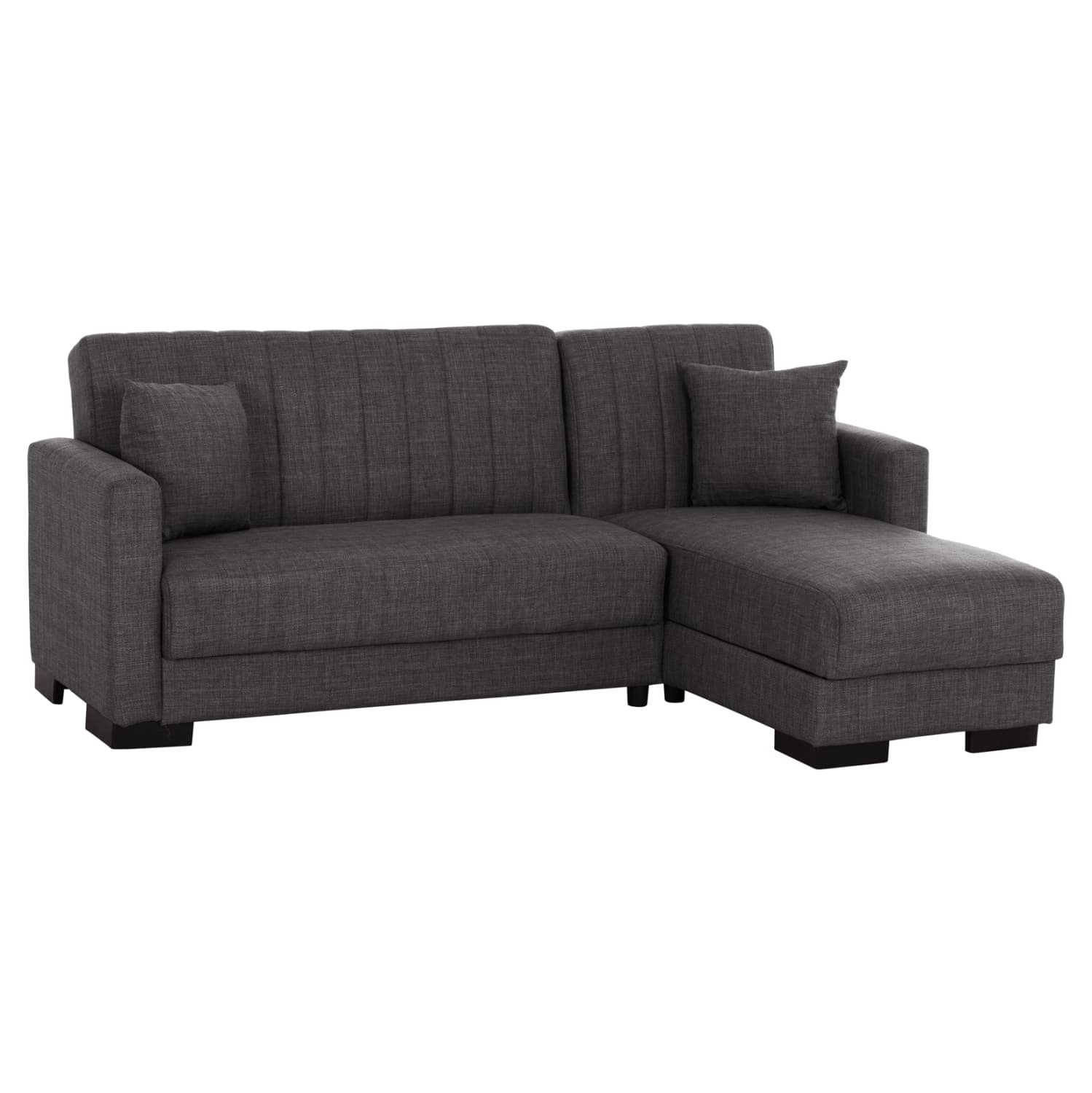 GHUFRAN corner sofa-bed, grey, reversible, 202x140x78cm