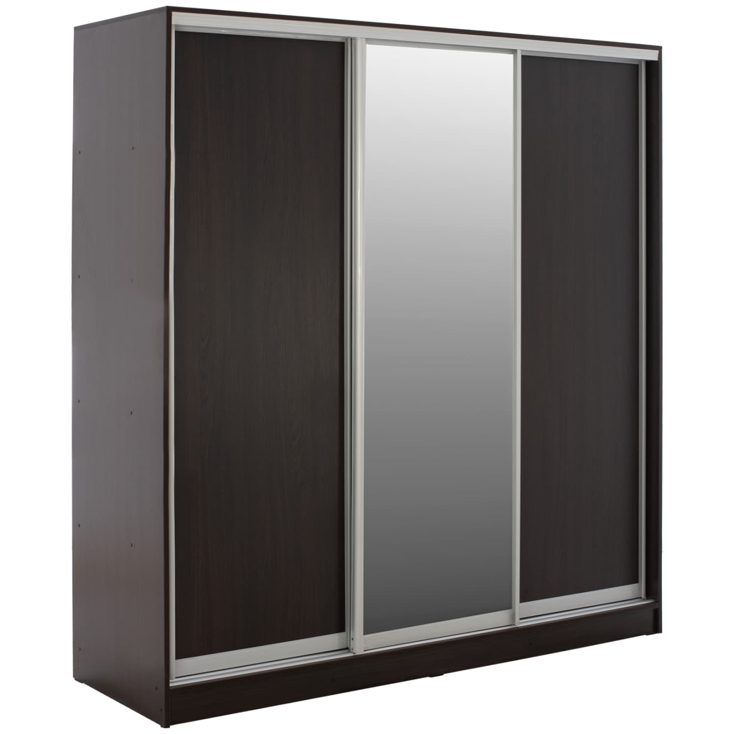 ГАРДЕРОБЕР ADLER ЛИЗГАЧКИ МЕЛАМИН WENGE СО ОГЛЕДАЛО 3-ЛИСТ 240x60x240H