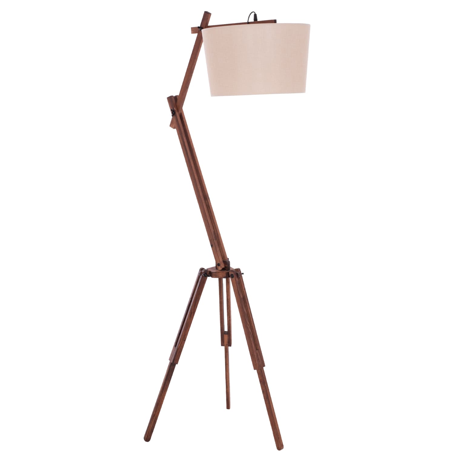 FLOOR STANDING LAMP CRANE WITH TRIPOD AND ARM BEIGE CAP 54x54x170Hcm.