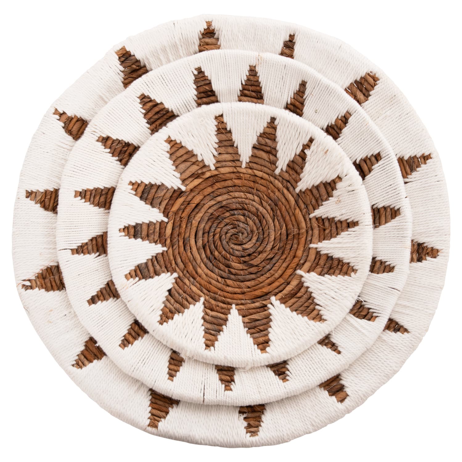 WALL DECOR 3PCS SET ROUND MADE OF RUSH