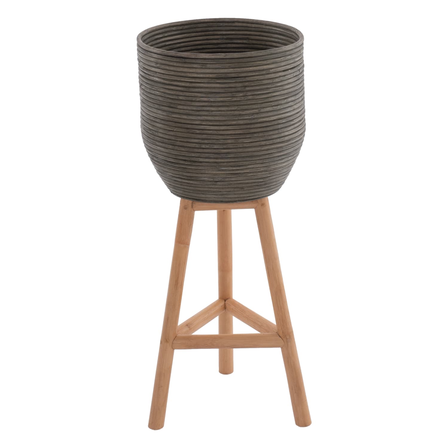 FLOWERPOT RATTAN WITH BAMBOO LEGS 31x30x80Hcm.NATURAL-GREEN