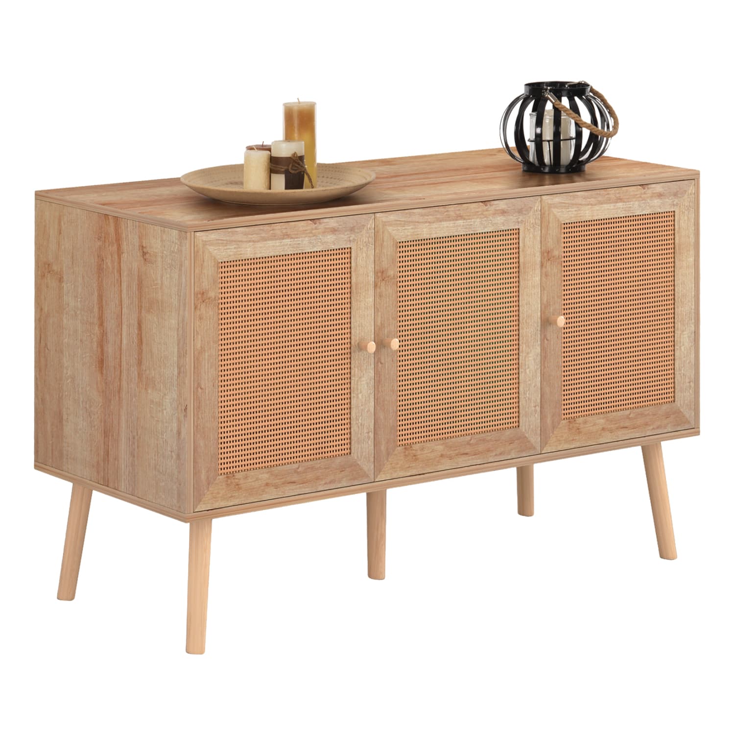BUFFET MELAMINE COLM WITH SYNTHETIC RATTAN DOORS 120Χ39Χ70Hcm.