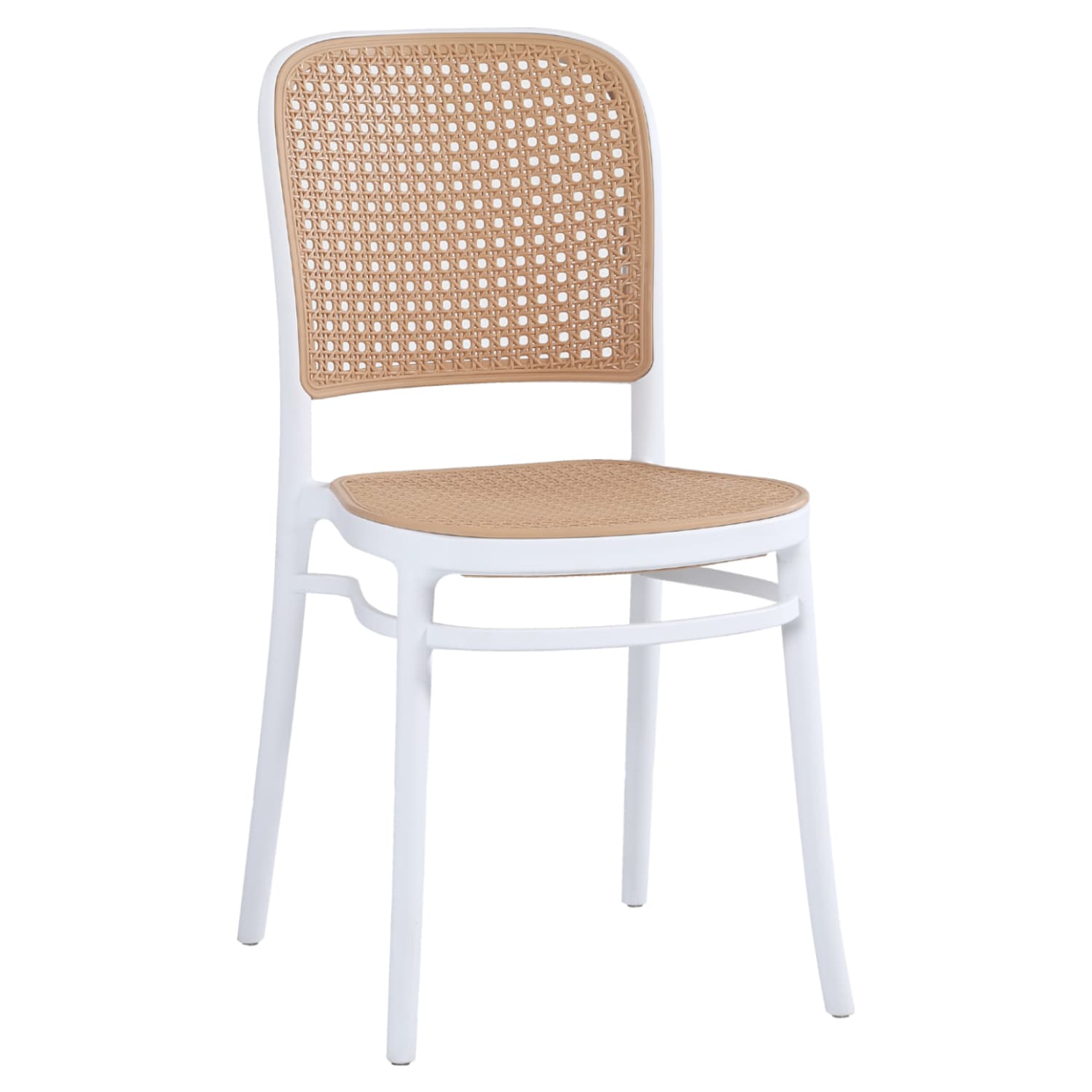 CHAIR POLYPROPYLENE FLOW WHITE WITH BEIGE SEAT AND BACKREST 41x53x85.5Hcm.