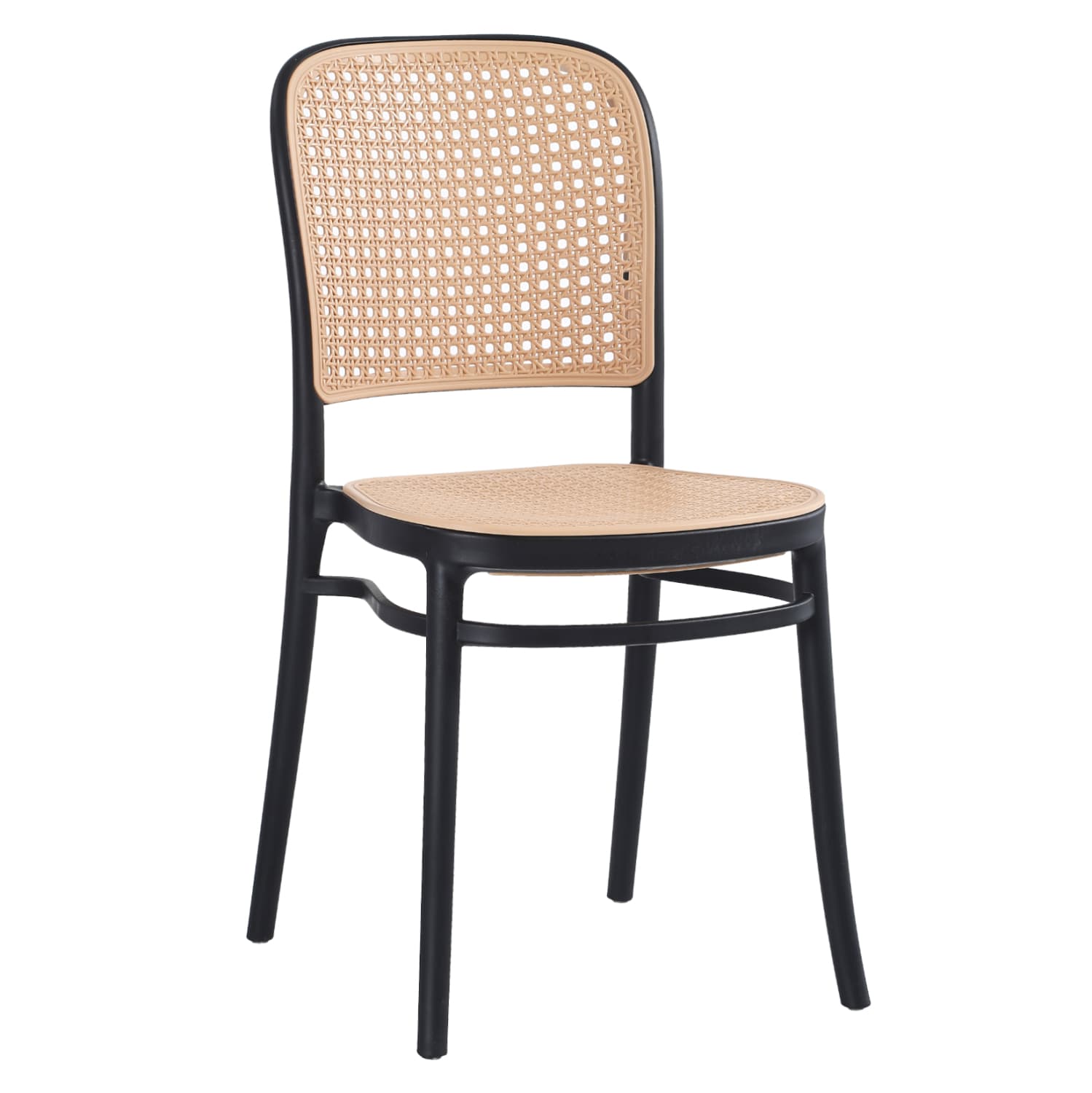 CHAIR POLYPROPYLENE FLOW BLACK WITH BEIGE SEAT AND BACKREST 41x53x85.5Hcm.