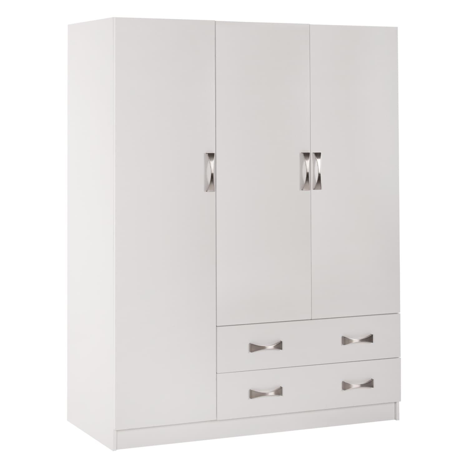 ГАРДЕРОБЕР ТРИКРИЛЕН CARLY СО 2 ФИОКИ ВО БЕЛА БОЈА 150X55Χ180Hcm.