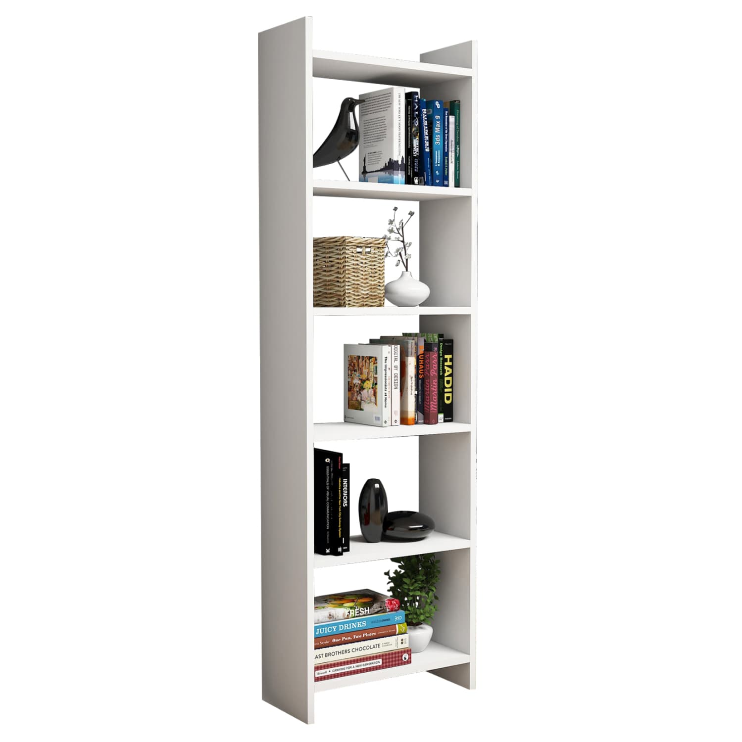 ПОЛИЦА ЗА КНИГИ CLASSIKER МЕЛАМИН БЕЛА 48,5x22x160Hcm.