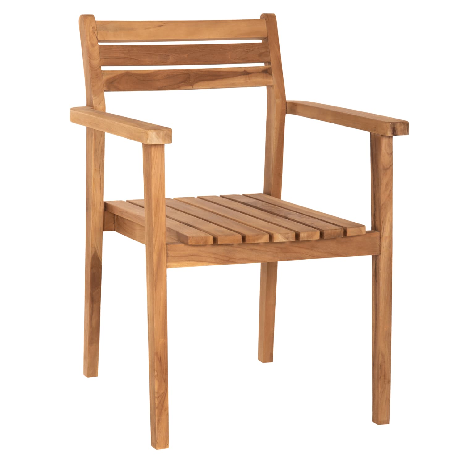ARMCHAIR ERIETTA TEAK WOOD IN NATURAL COLOR STACKABLE 60x54x87Hcm.