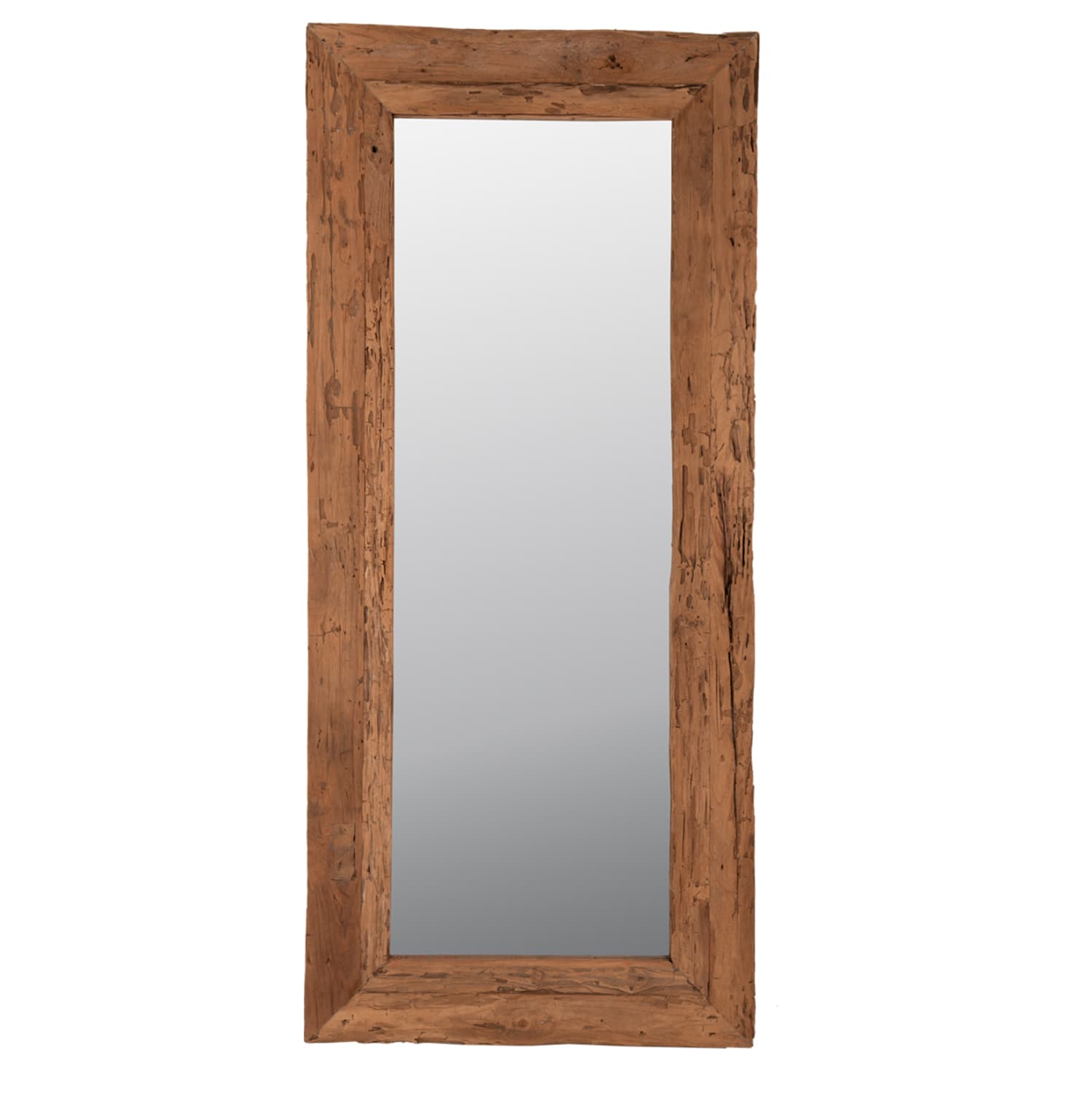 WALL MIRROR RECYCLED TEAK WOOD FRAME 80x4x180Hcm.