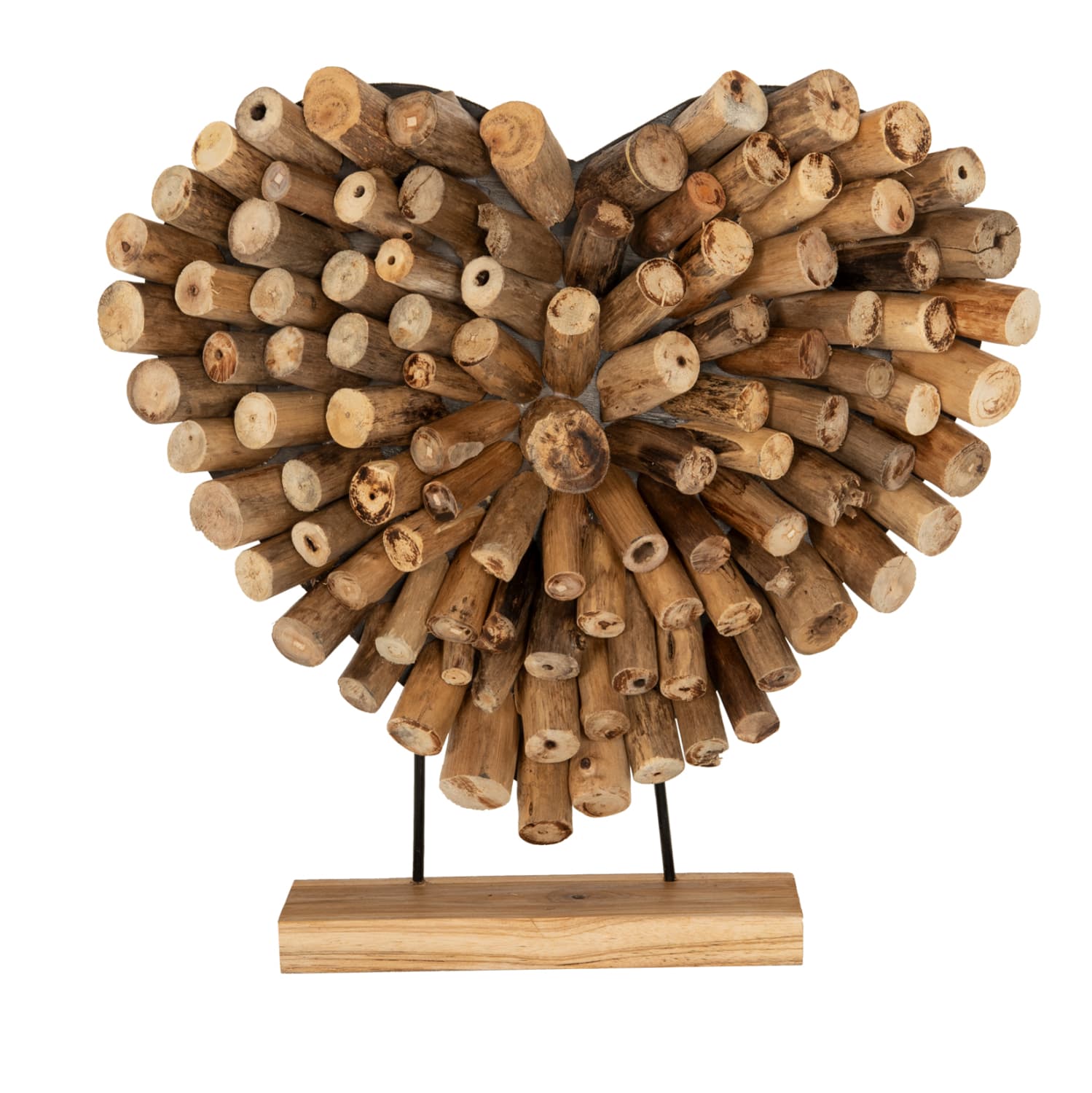 TABLE DECORATION SHINZO HEART SHAPE TEAK BRANCH WOOD IN NATURAL COLOR 53x5x51Hcm.cm.