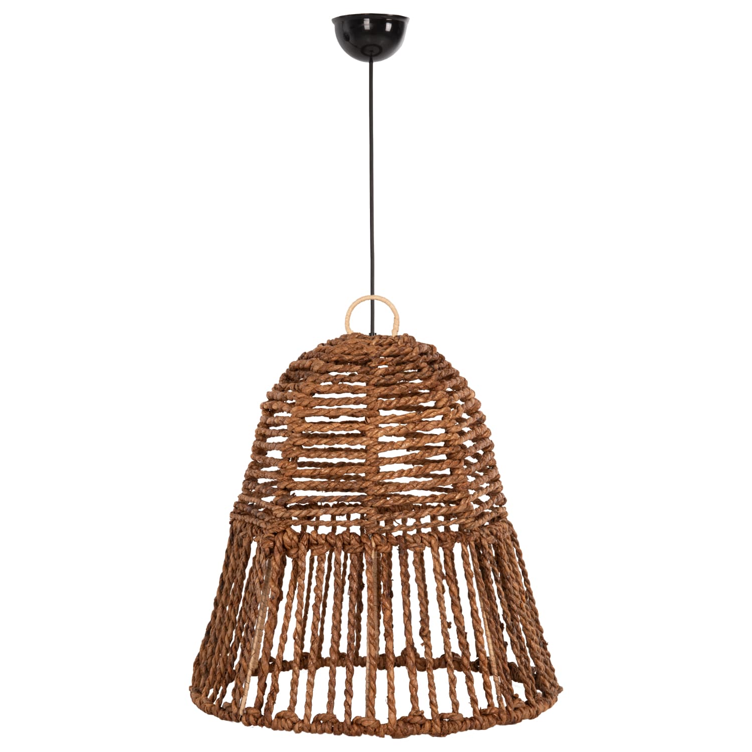CEILING PENDANT LAMP DRIED BANANA TREE FIBERS IN BROWN COLOR Φ41x41-136Hcm.