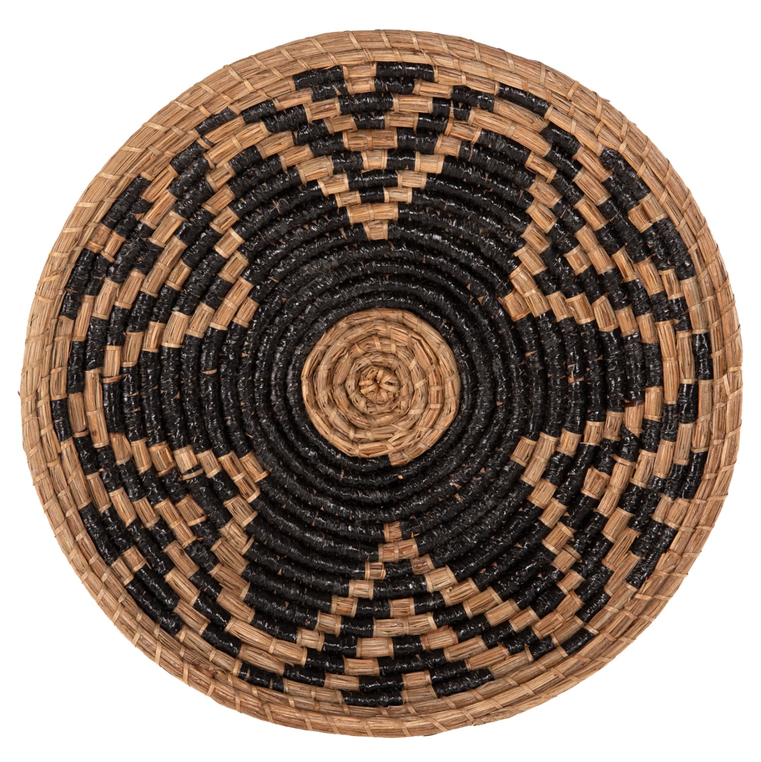 WALL DECOR ROUND MENDONG GRASS IN NATURAL-BLACK Φ51x6(depth)cm