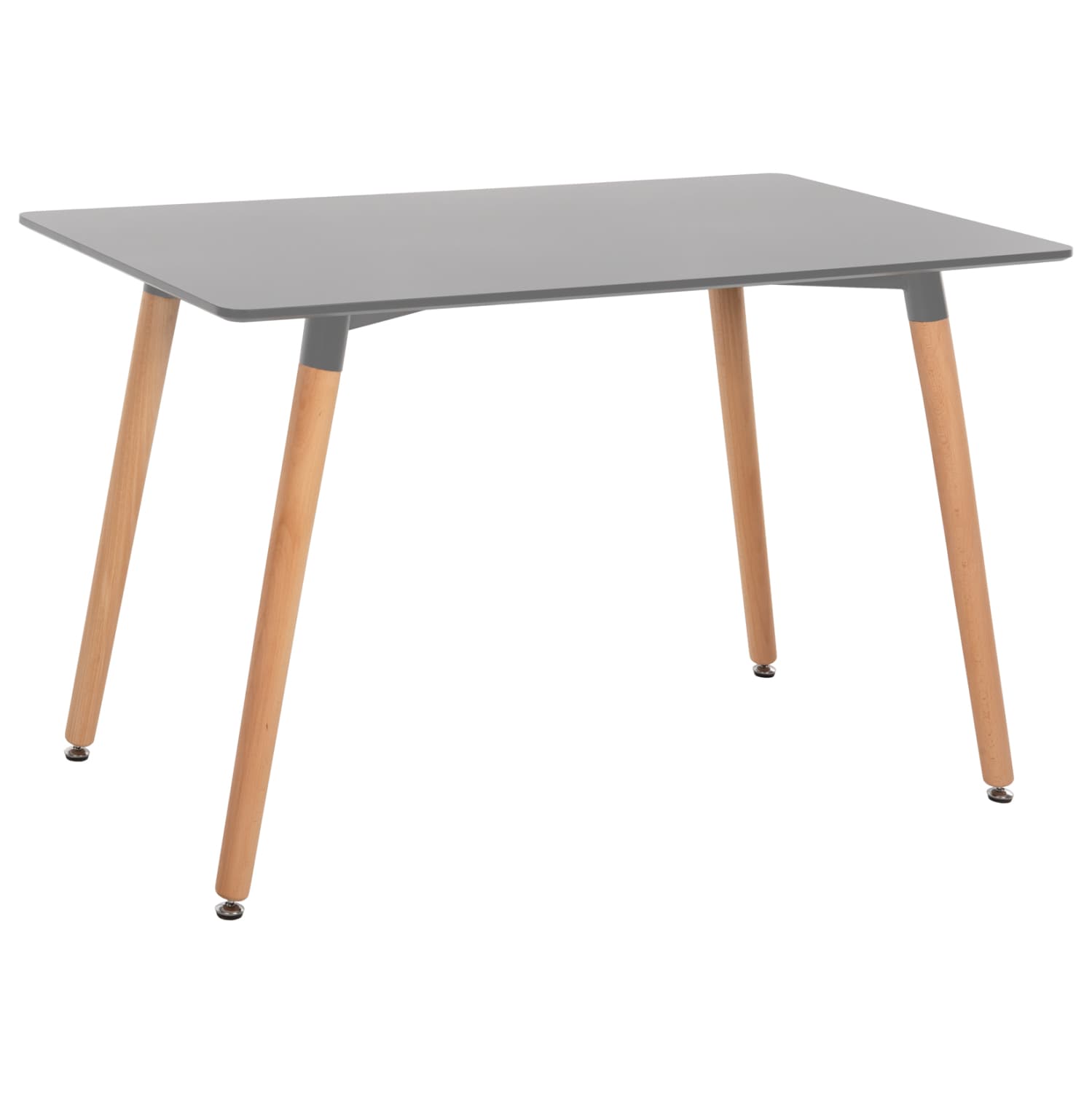 Трпезариска маса MINIMAL СВЕТЛОСИВА MDF-НОЗЕ ОД БУКОВО ДРВО ВО ПРИРОДНА БОЈА 120Χ60X74Hcm.
