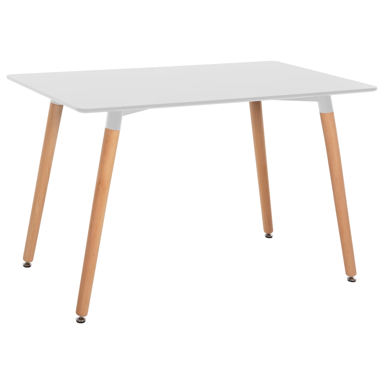 Трпезариска маса MINIMAL БЕЛА MDF-НОЗЕ ОД БУКОВО ДРВО ВО ПРИРОДНА БОЈА 120Χ60X74Hcm.