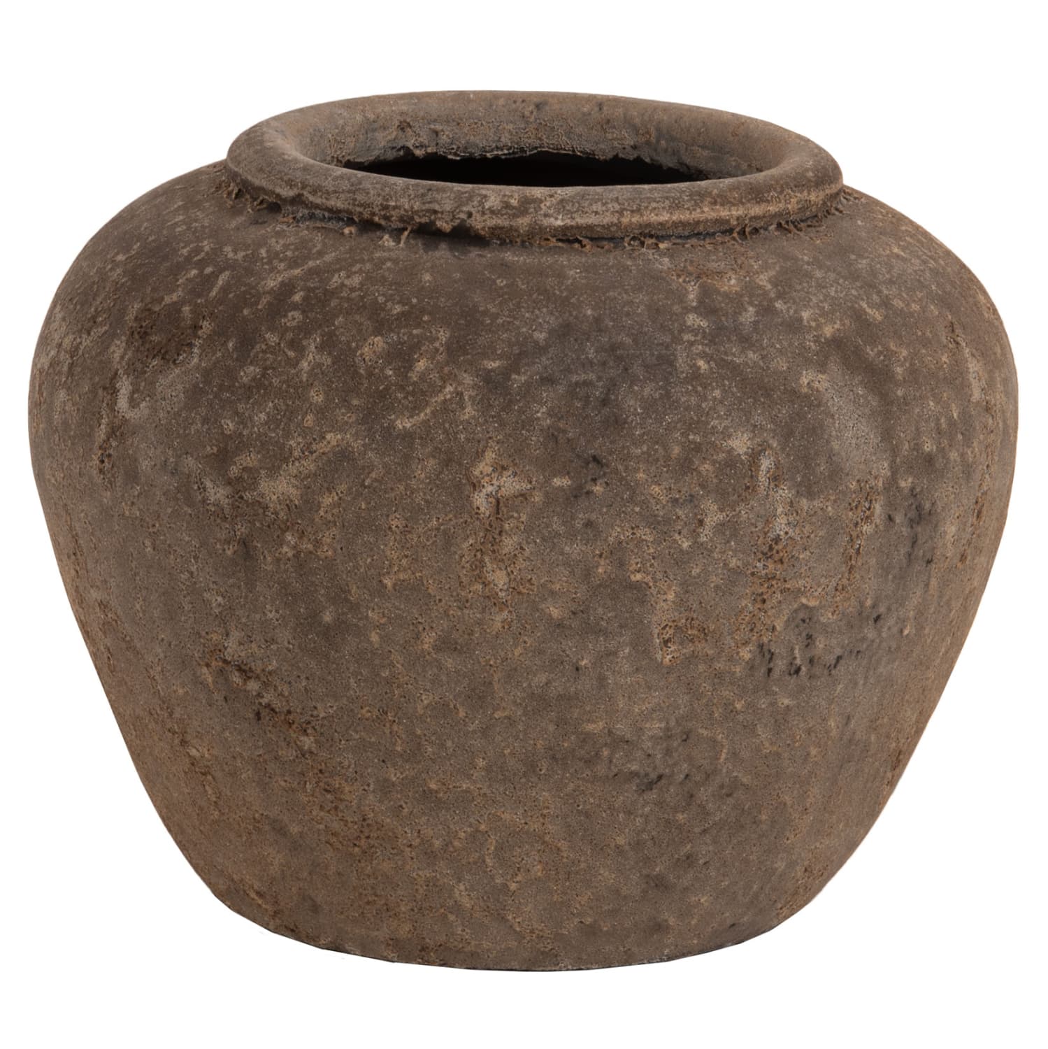 DECORATIVE VASE ZATI TERRACOTTA IN GREY COLORING Φ34x26Hcm.