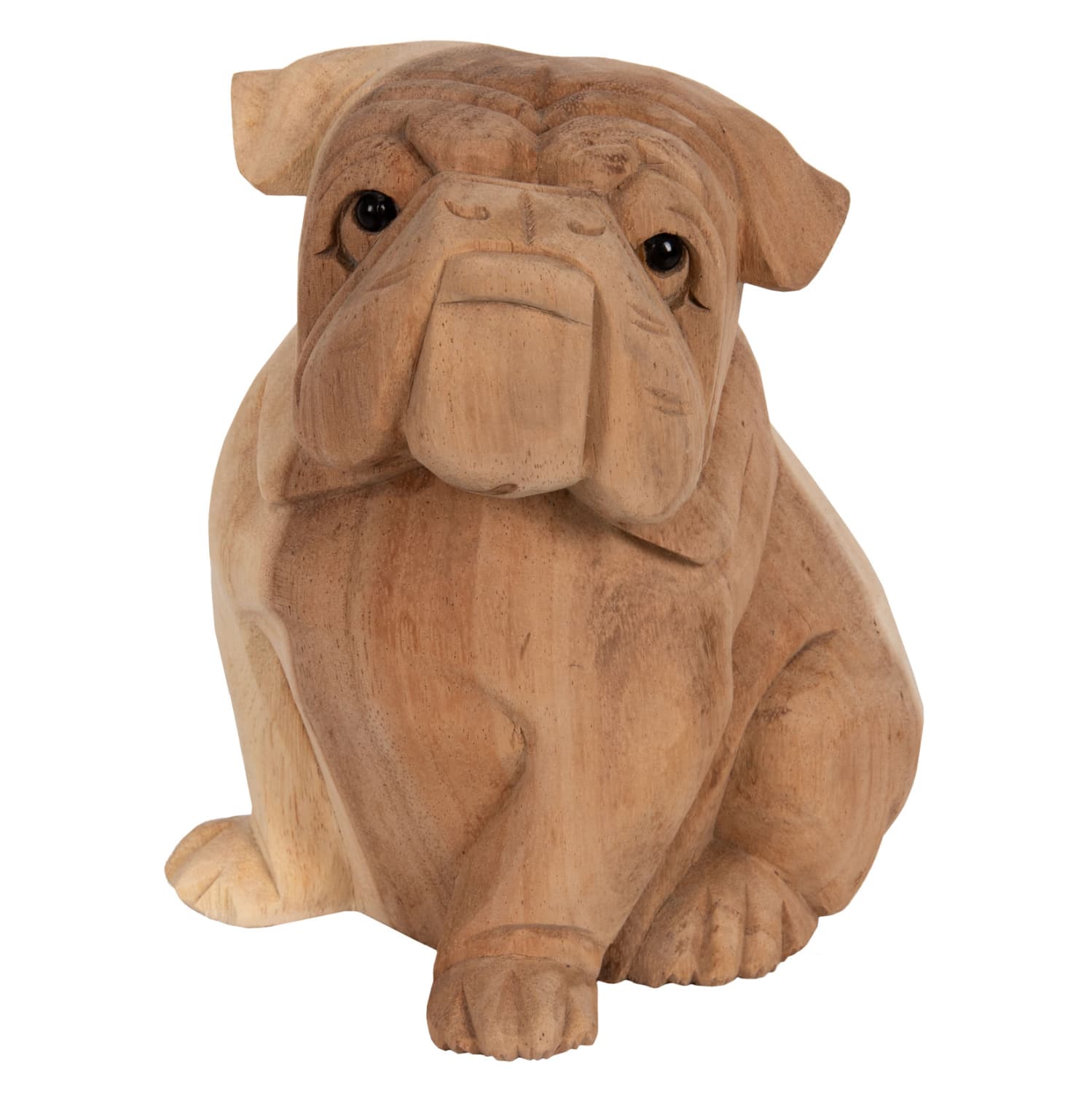FLOOR DECORATION DOZER BULLDOG SUAR WOOD IN NATURAL COLOR 18x14x20Hcm.