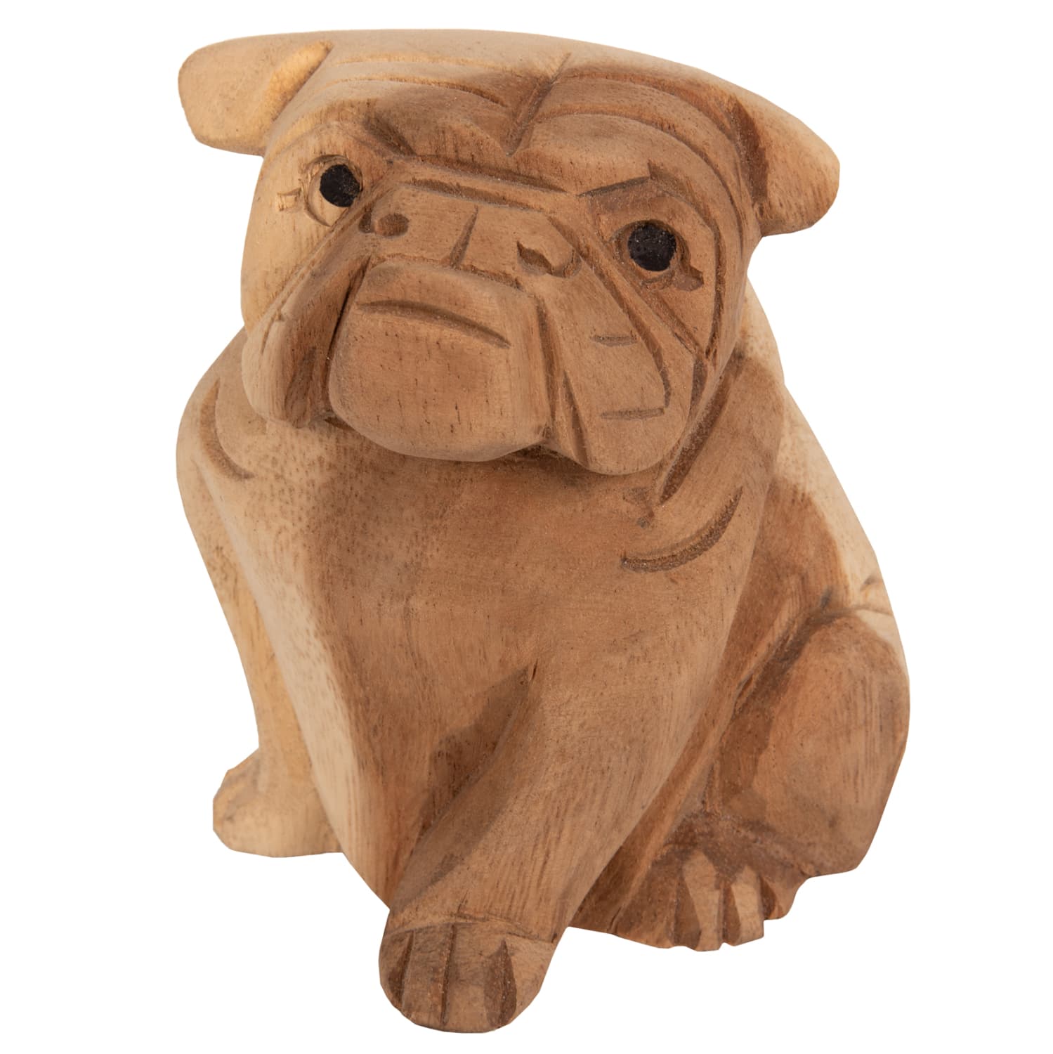 FLOOR DECORATION DOZER BULLDOG SUAR WOOD IN NATURAL COLOR 9x8x12Ηcm.