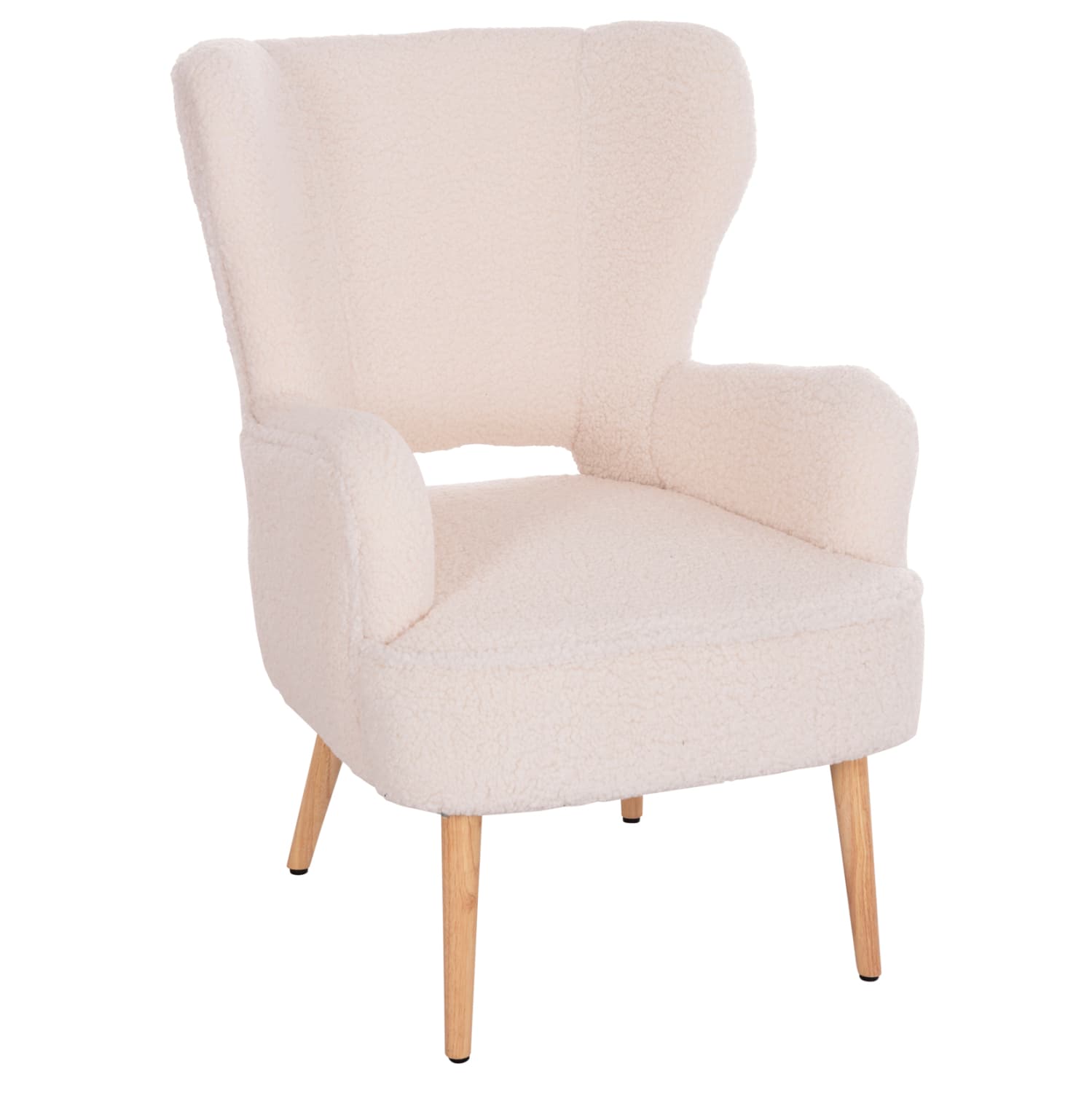 ARMCHAIR MYLIE WHITE BOUCLE FABRIC 66x76x90Hcm.