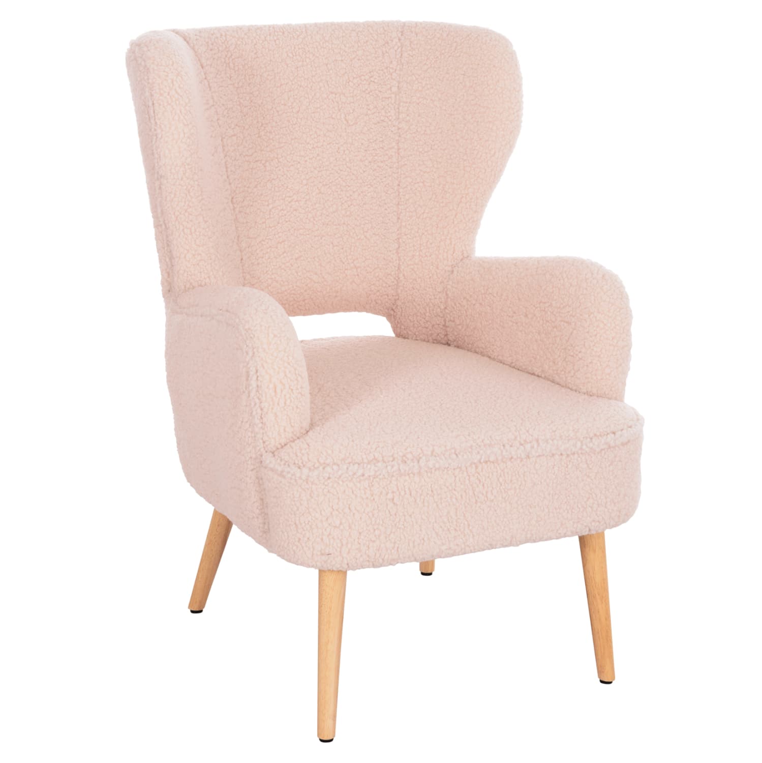 ARMCHAIR MYLIE ECRU BOUCLE FABRIC 66x76x90Hcm.