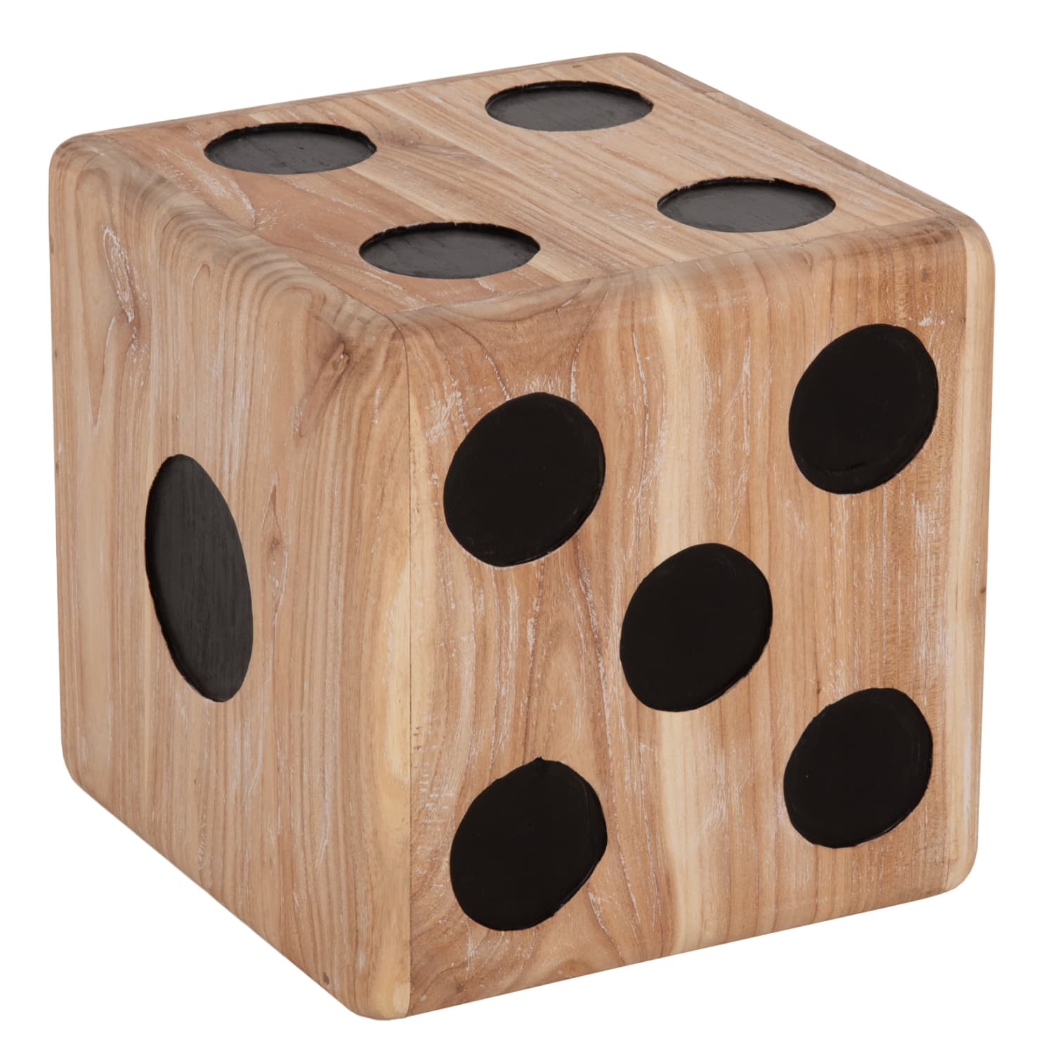 STOOL DICE TEAK WOOD IN NATURAL COLOR 40x40x40 cm.