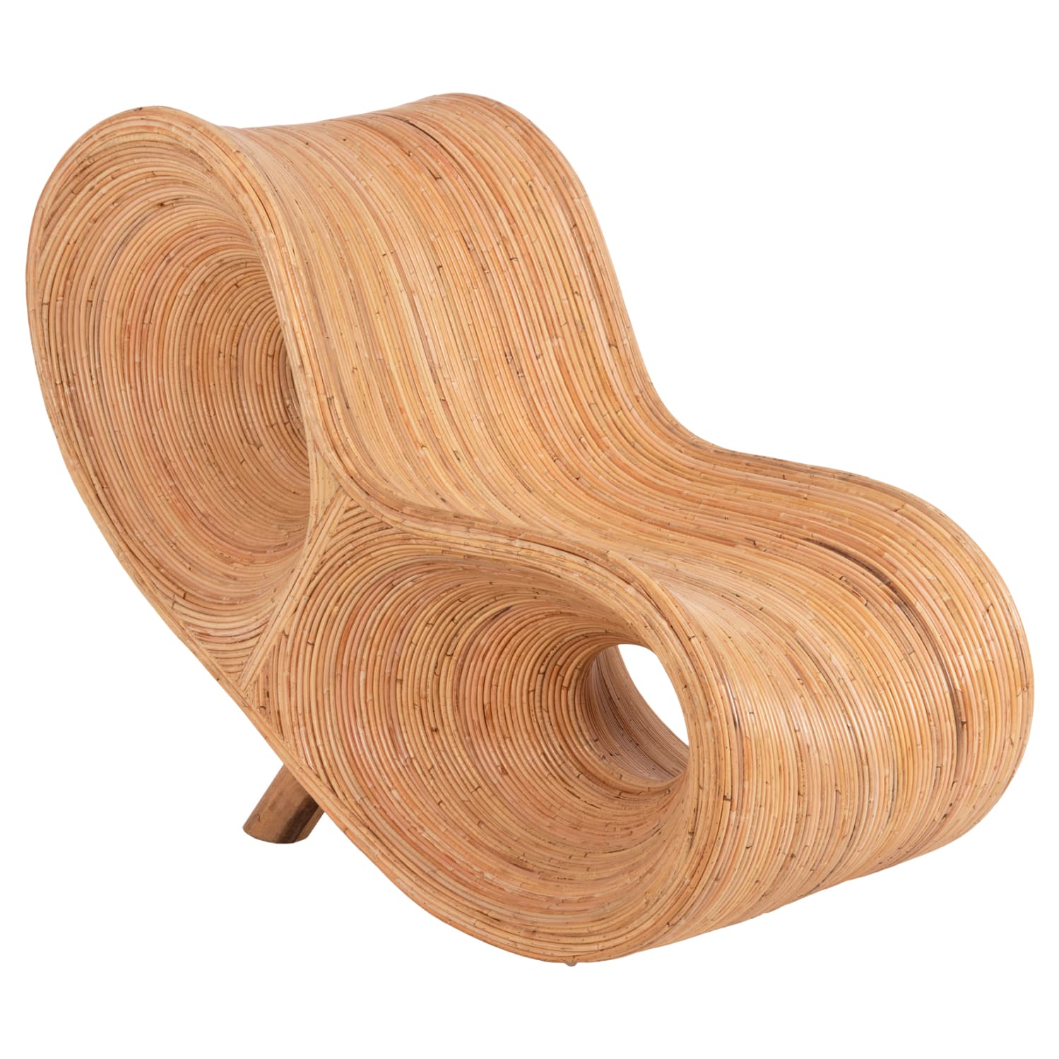 ФОТЕЛЈА CURVY LOUNGE ОД РАТАН ВО ПРИРОДНА БОЈА 63x128x97Hcm.