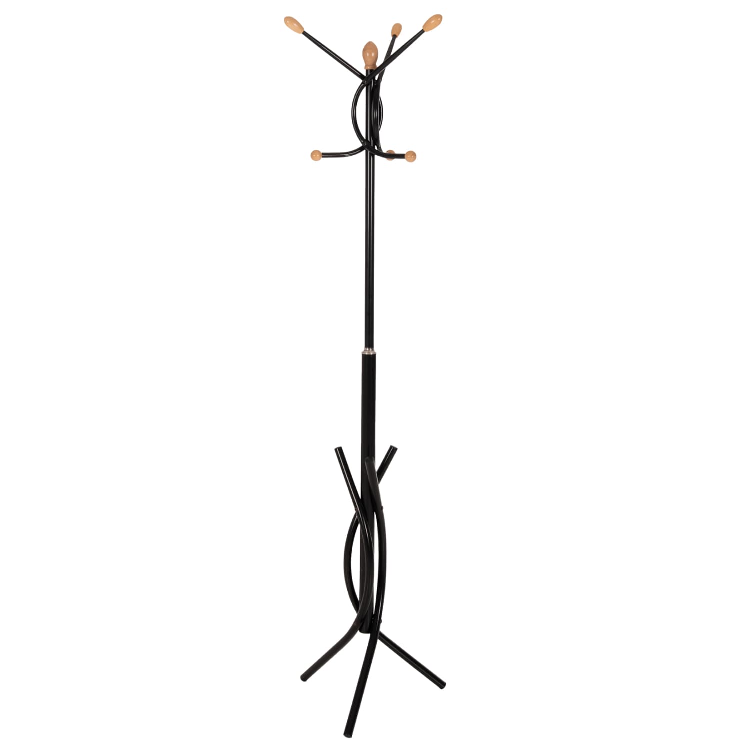 FLOOR STANDING HANGER METALLIC IN BLACK COLOR-7 HANGING POSITIONS 41x41x176Hcm.
