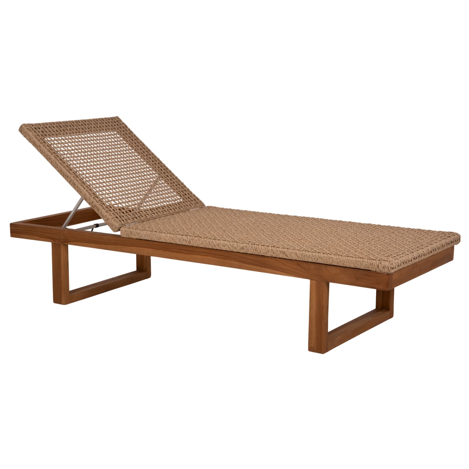 SUNLOUNGER PATRON TEAK WOOD-VIRO ROPE WICKER 191x65x86Hcm.