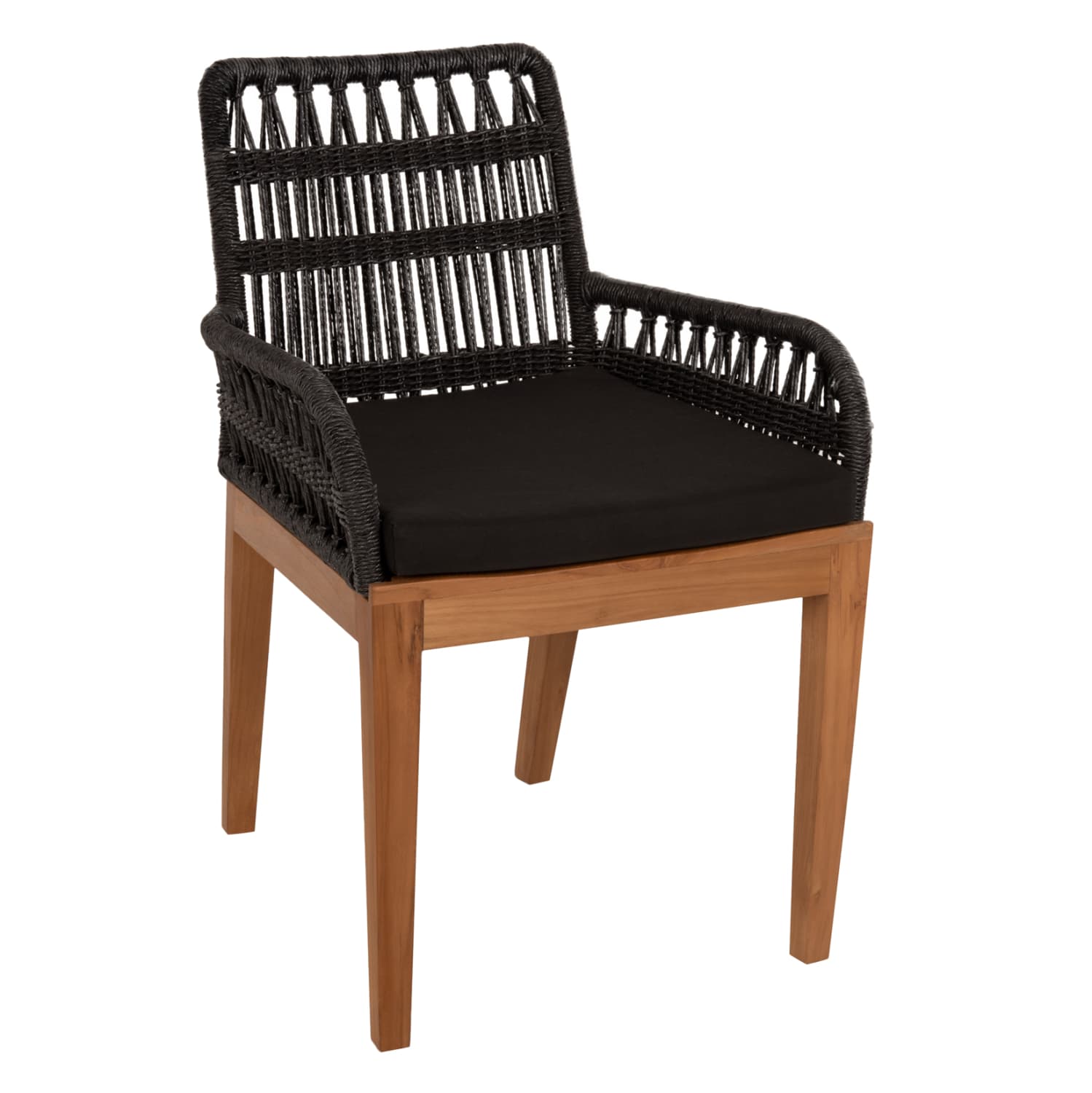 ФОТЕЉА STARDOM ОД TEAK ДРВО ВО БОЈА НА МЕД И ЦРНО ЈАЖЕ 57x65x83Hcm.