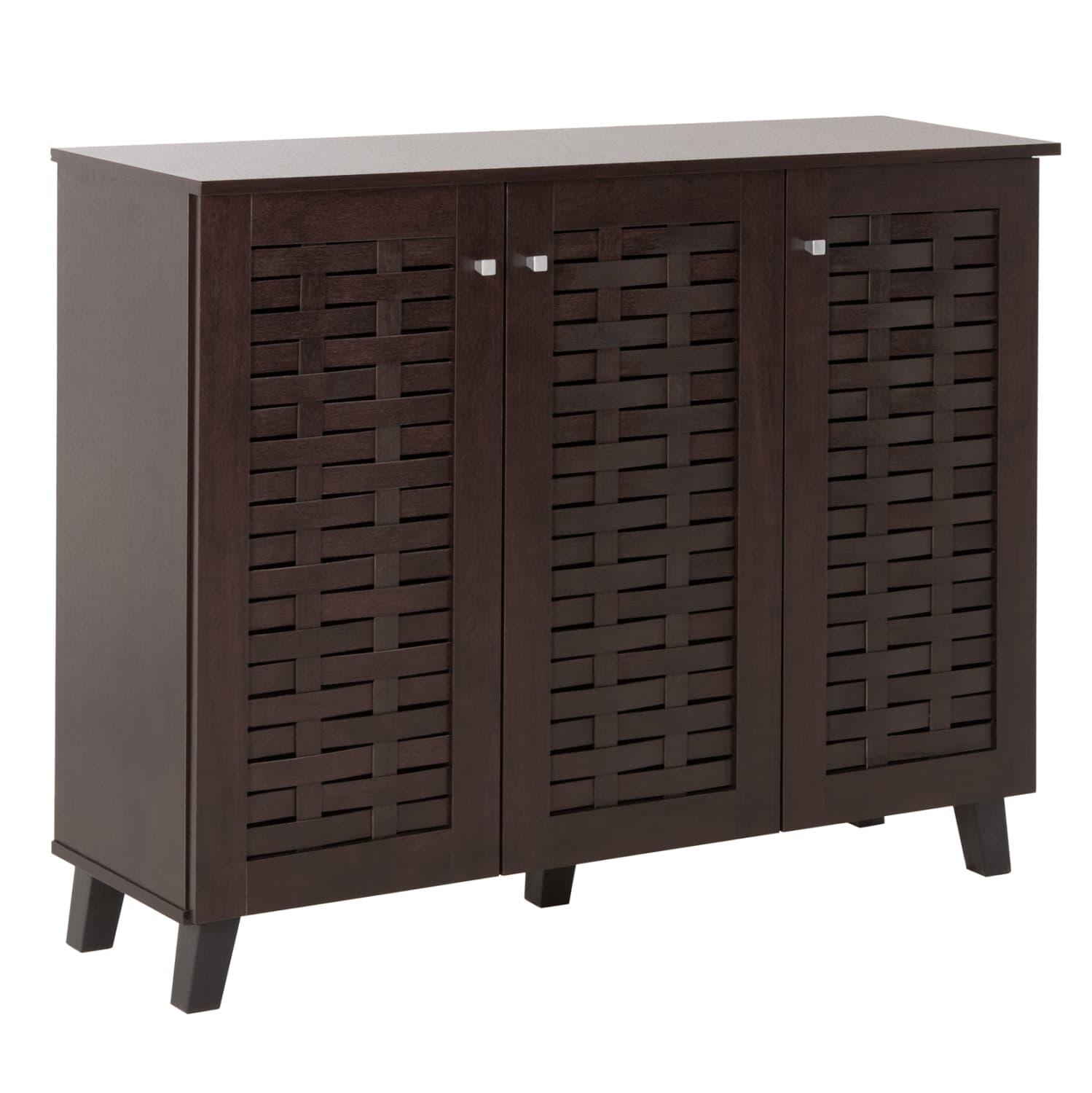 SHOE CABINET PRODY MELAMINE IN WENGE 3 DOORS 115x34x89Hcm.