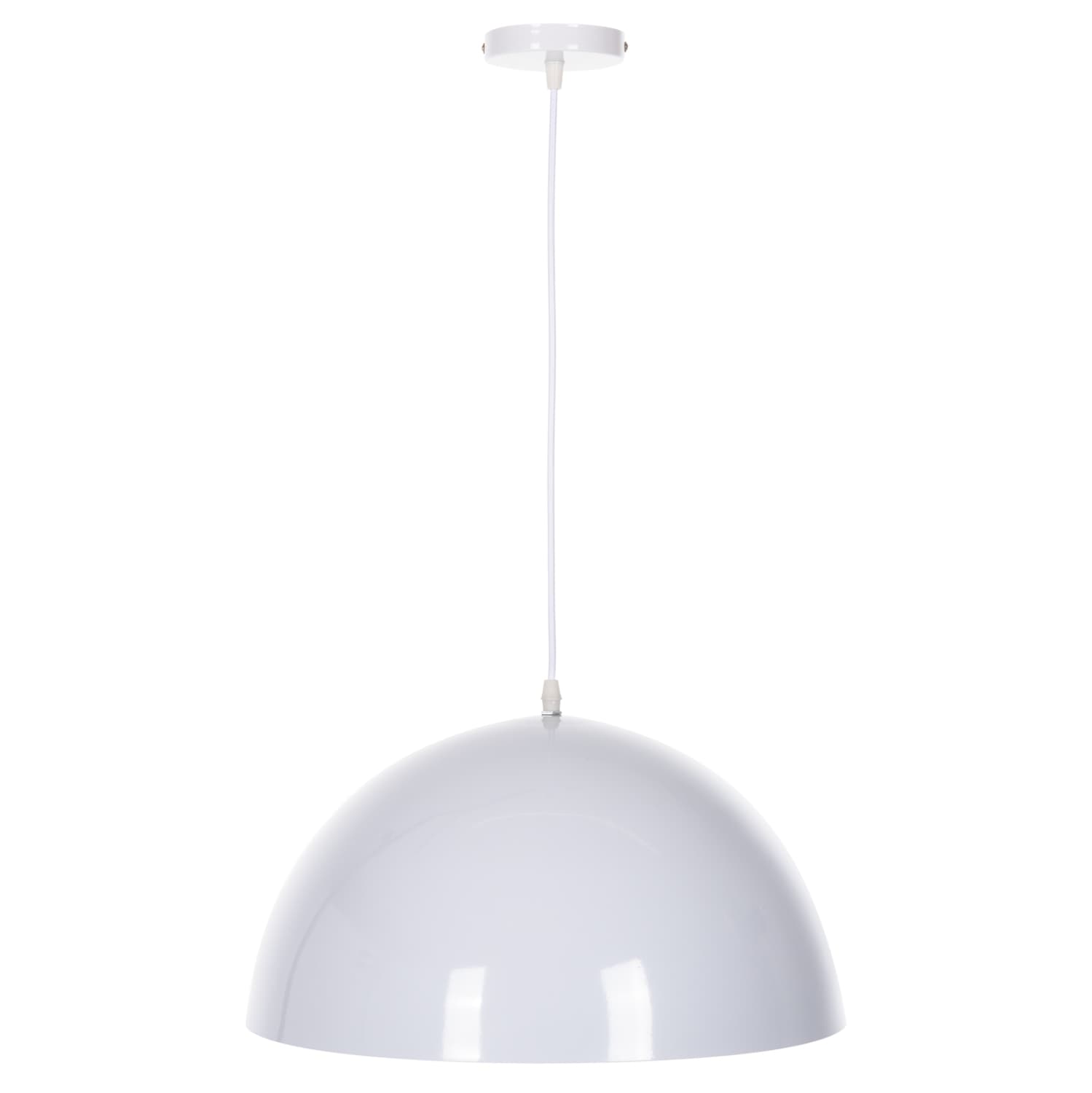 ВИСИЧКА ТАВАНСКА ЛАМБА СО БЕЛ МЕТАЛЕН ТОРЕСТ КАПАК Φ40x125Hcm.