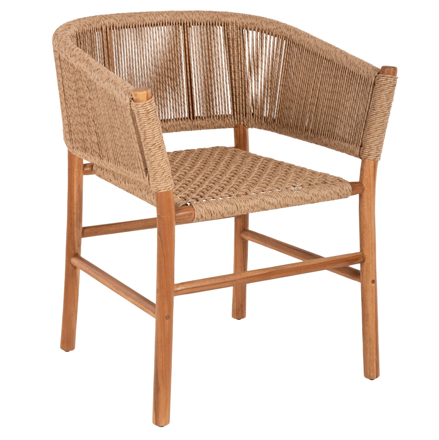 ARMCHAIR IRVINE TEAK WOOD-SYNTHETIC ROPE IN NATURAL COLOR 64x56x76Hcm.