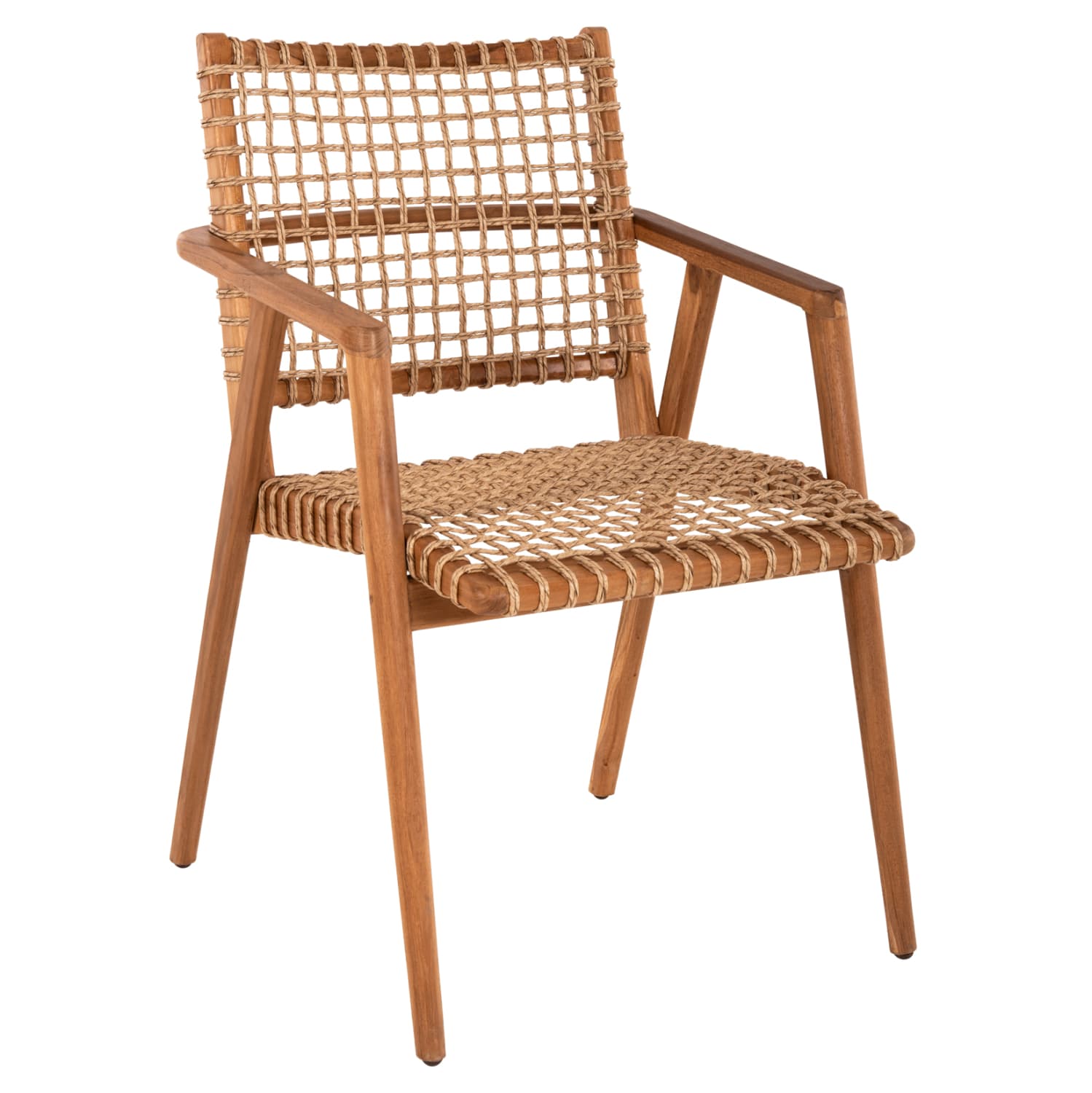 ARMCHAIR VAYA TEAK WOOD-SYNTHETIC ROPE IN NATURAL COLOR 53.5x60.5x85Hcm.