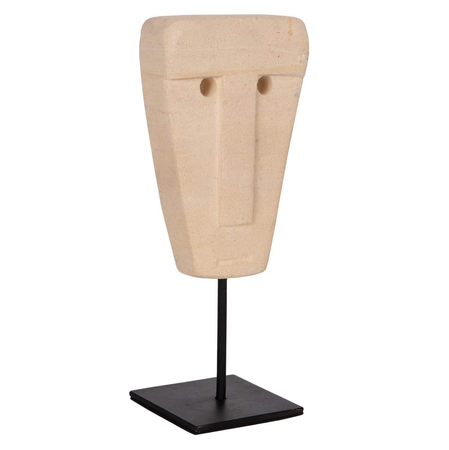 TABLE DECOR FACE MADE OF PARAS STONE-BLACK METAL STAND 9x3x22Hcm.