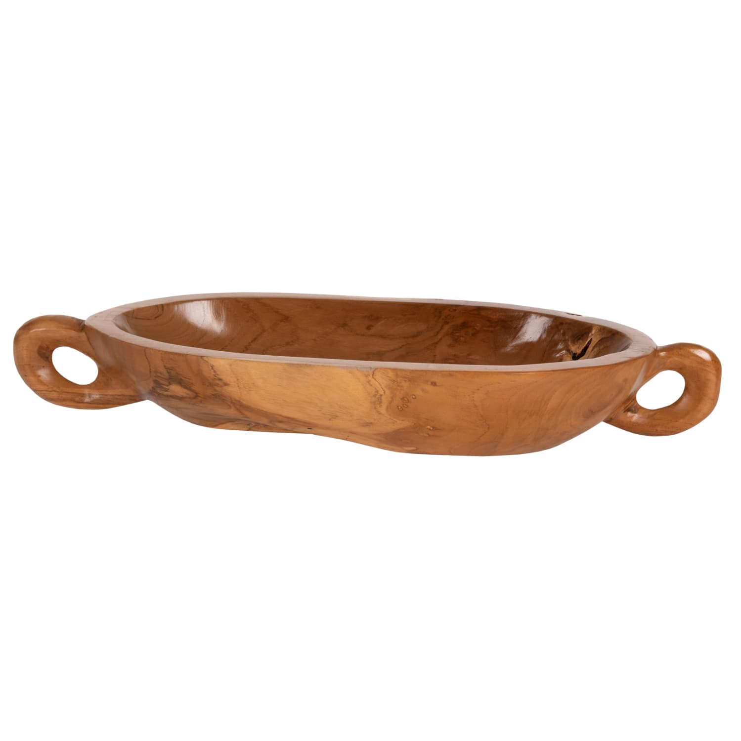 DECORATIVE DISH TEAK WOOD IN NATURAL COLOR 64x21,5x9,5Hcm.