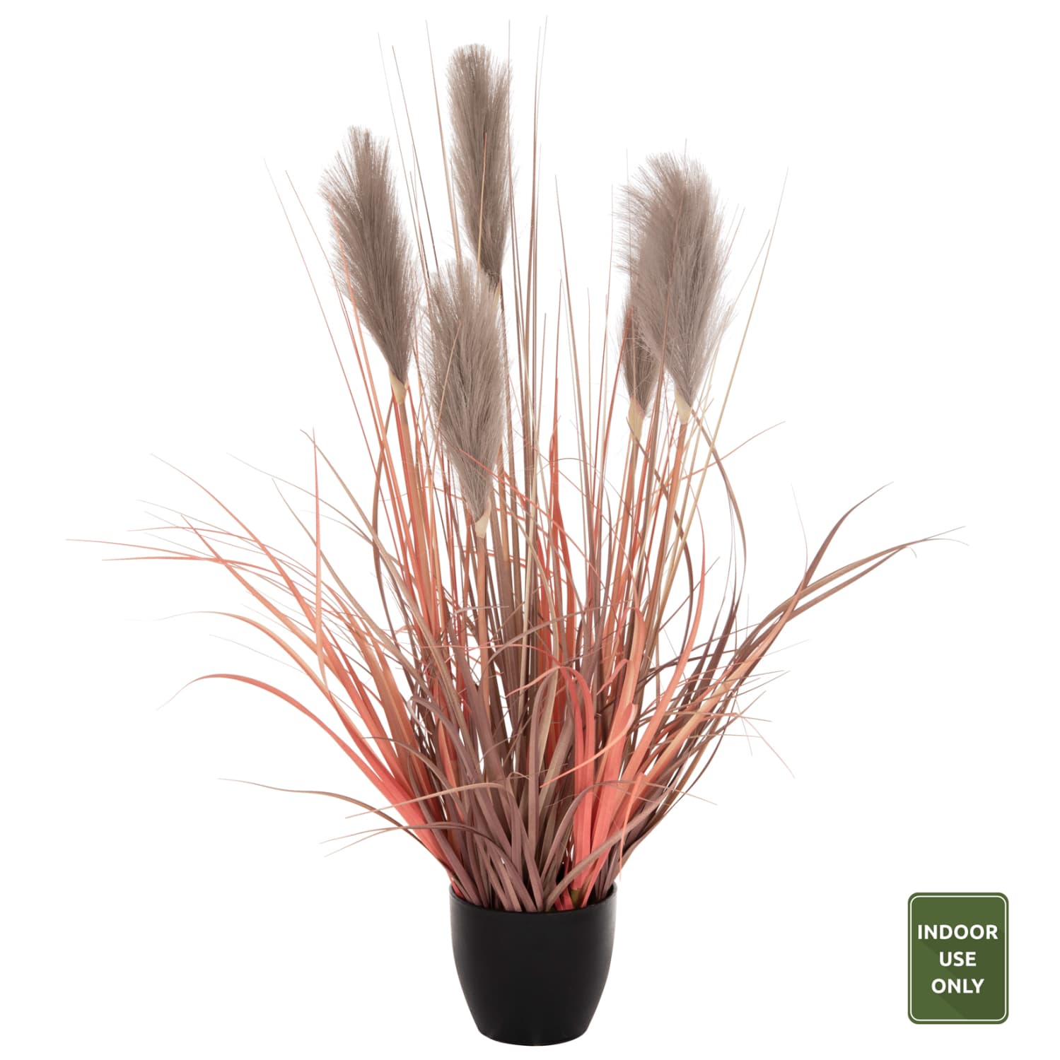 DECORATIVE SYNTHETIC PLANT IN POT GRASS FEATHERS Φ14,5x12,5-86Hcm.