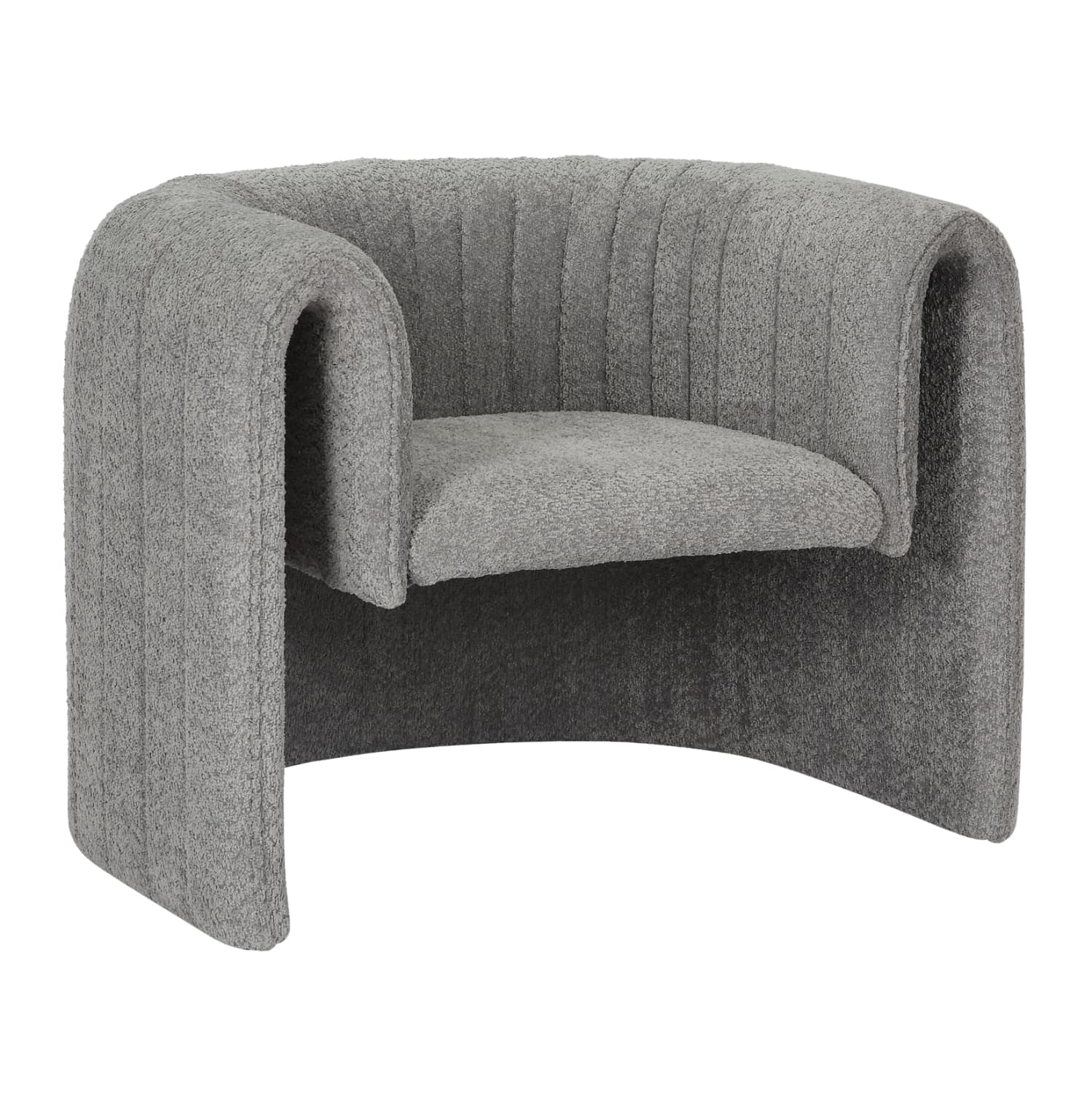 ARMCHAIR RIKER METAL FRAME-GREY BOUCLE FABRIC 92x74x69Hcm.