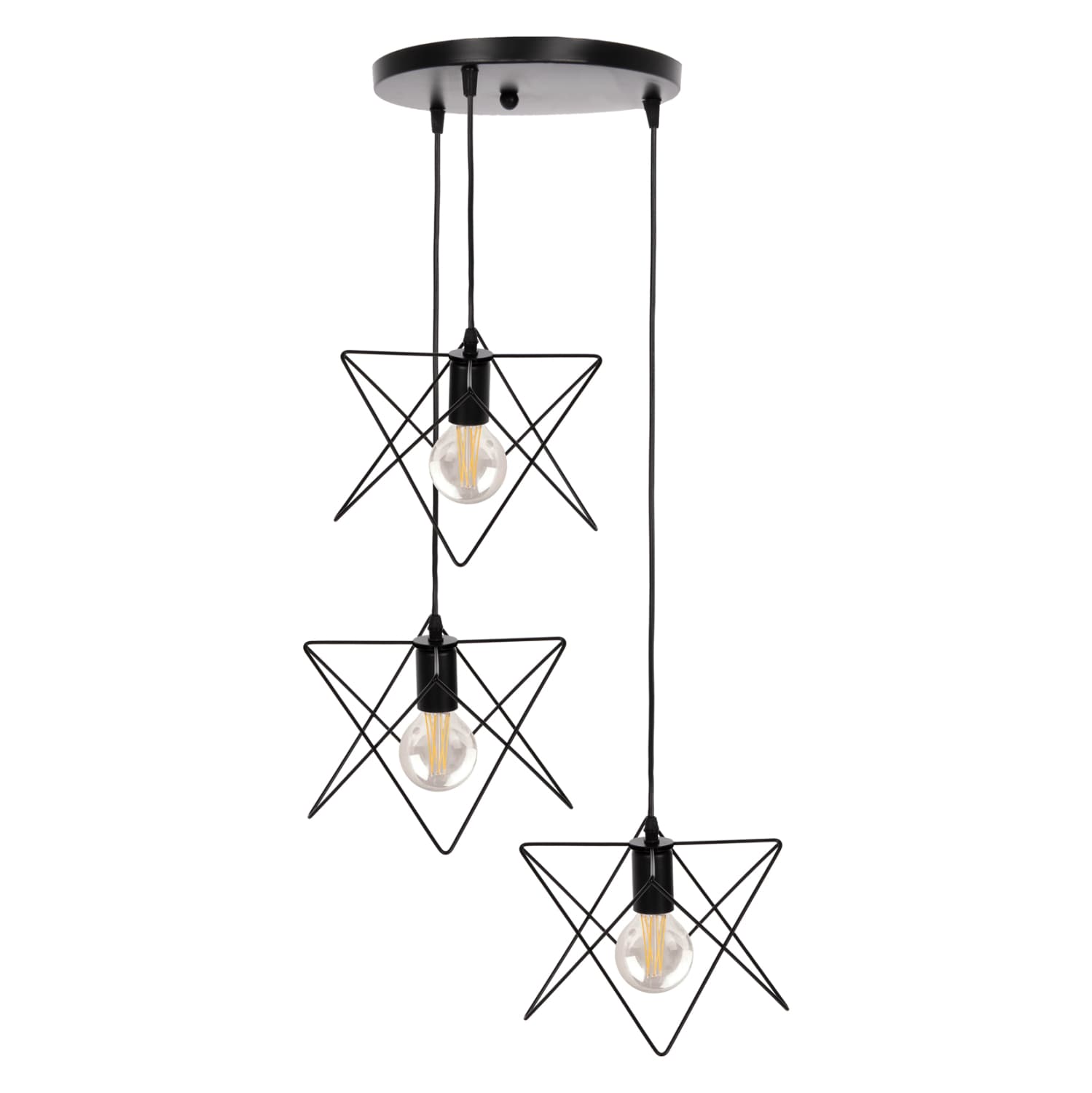 ПЛАФОНСКА ВИСЕЧКА ЛАМБА 3-СВЕТЛОСНА ЦРН МЕТАЛ Φ23x122Hcm.