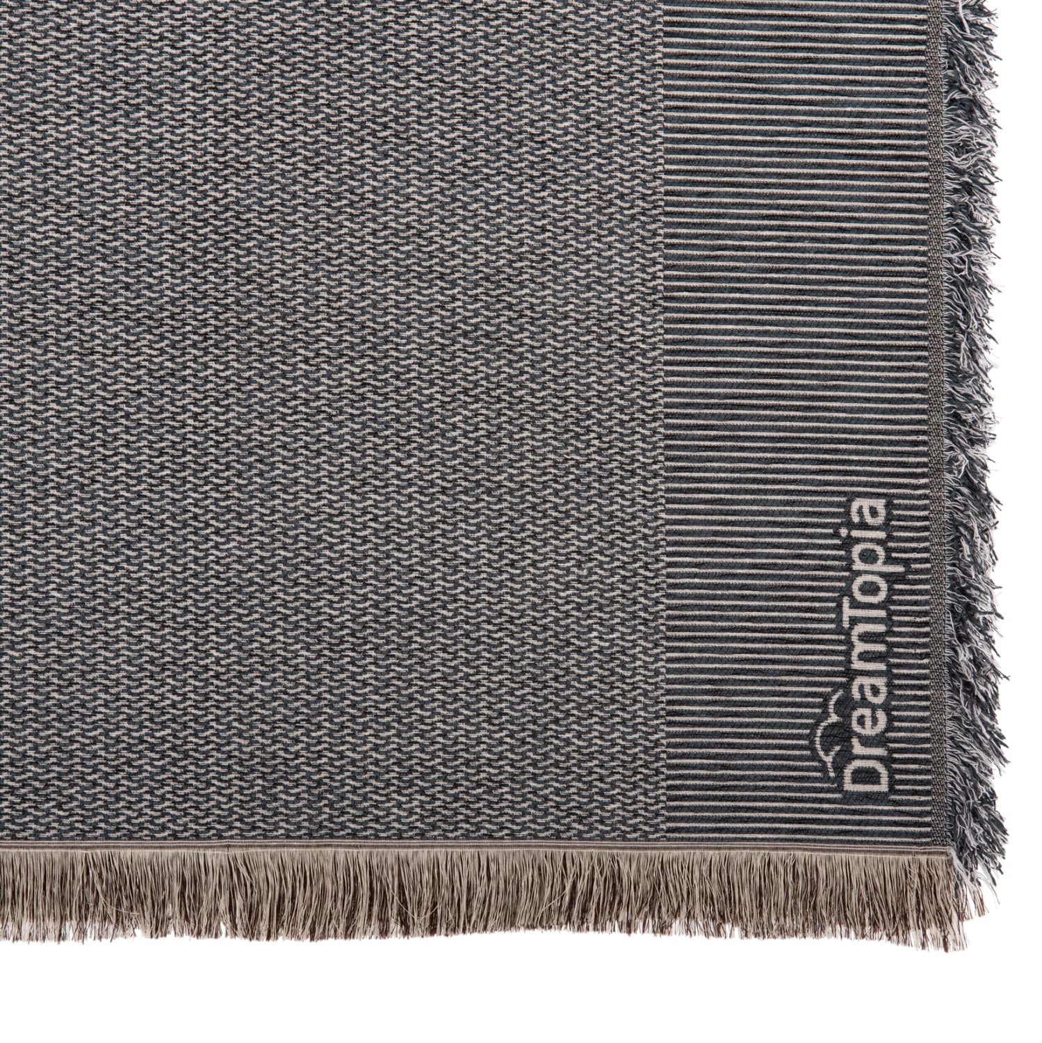 SOFA COVER-THROW WITH FRINGES DREAMTOPIA IN BLUE COLOR 295X170cm.