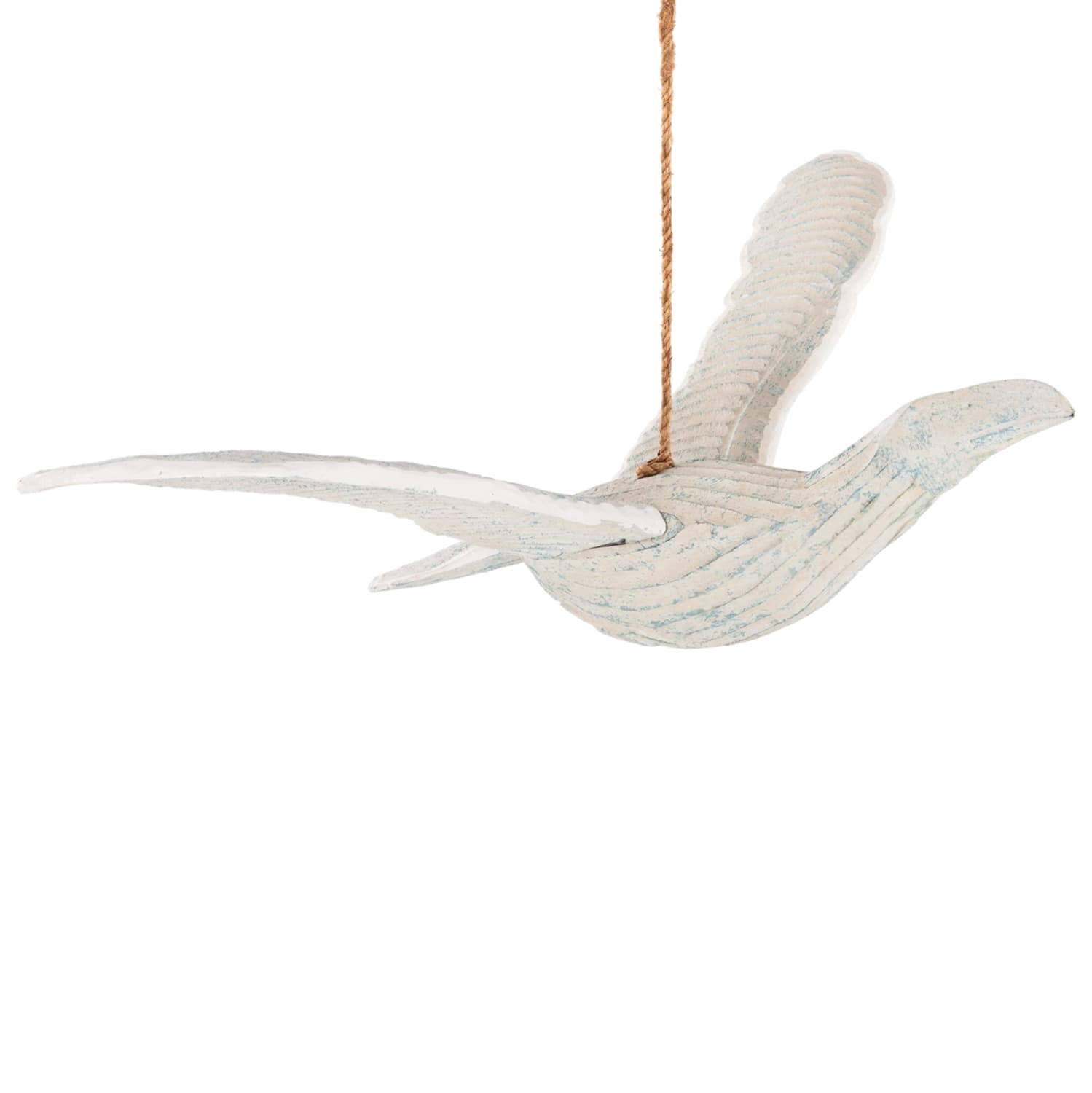 PENDANT DECORATION SEAGULL ALBASIA WOOD IN BLUEWASH 93x62x12-100H cm.m.