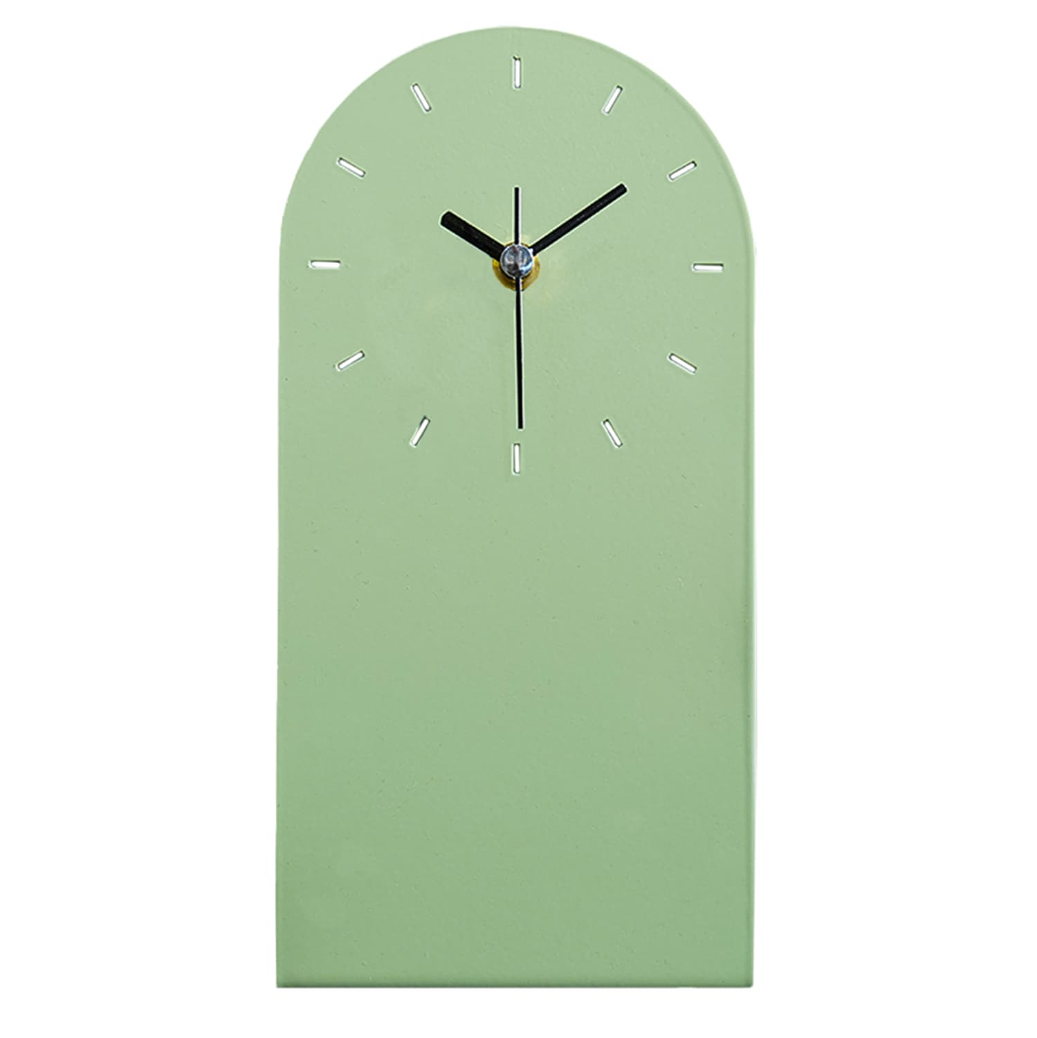 TABLE CLOCK METAL IN LIGHT GREEN 12X24.5H cm.