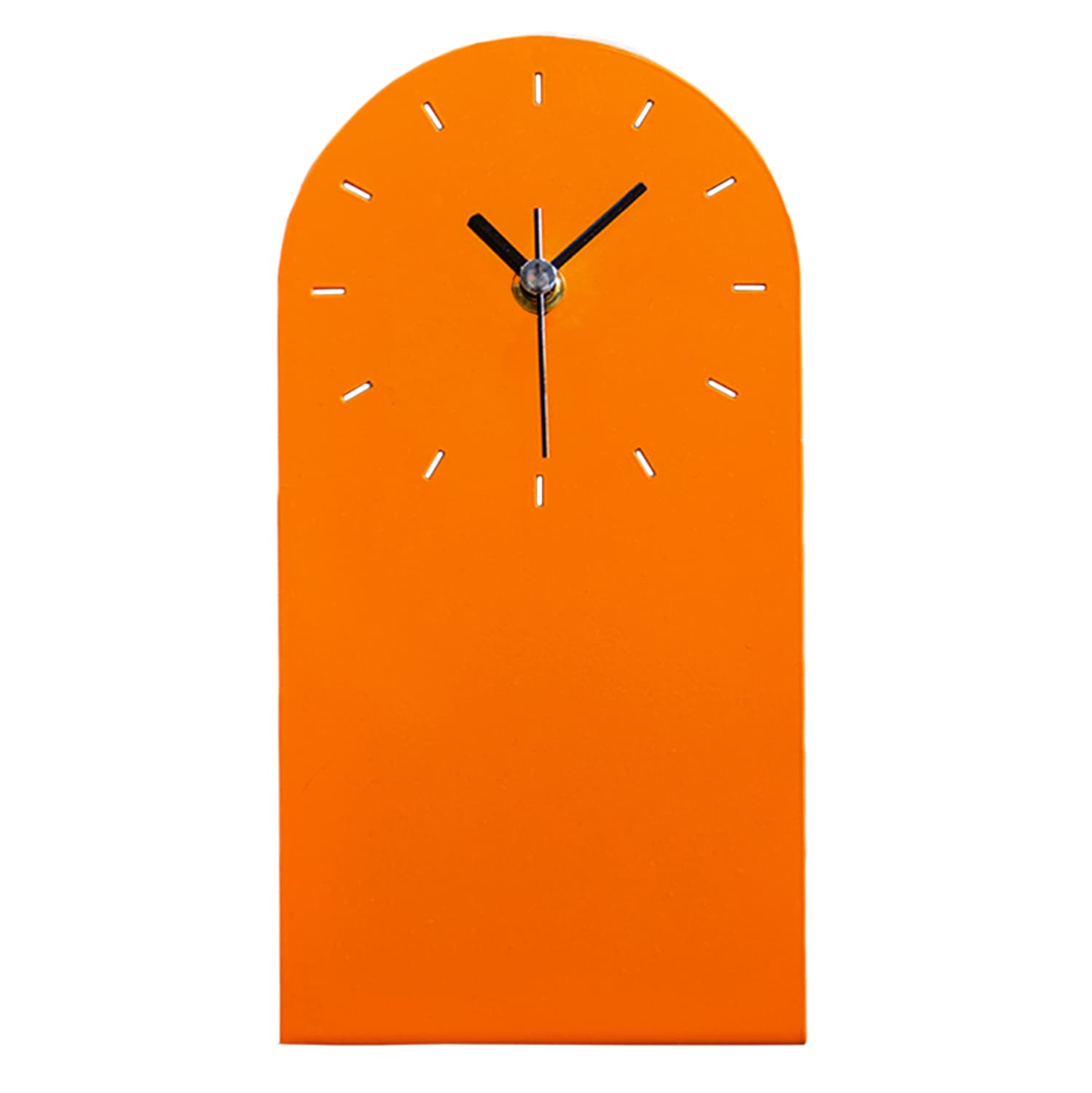 TABLE CLOCK METAL IN ORANGE COLOR 12X24.5H cm.