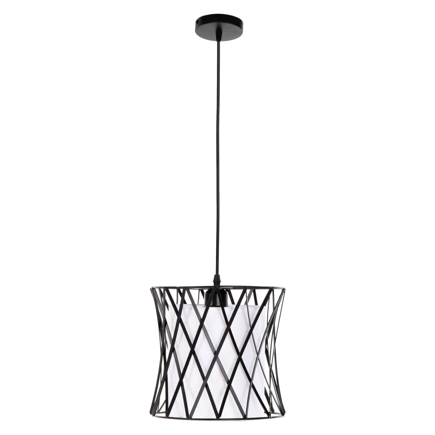 ВИСИЛКА СО ЦРН МЕТАЛ И БЕЛА СИНТЕТИЧКА ТКАЕНИНА Φ25x120Hcm.
