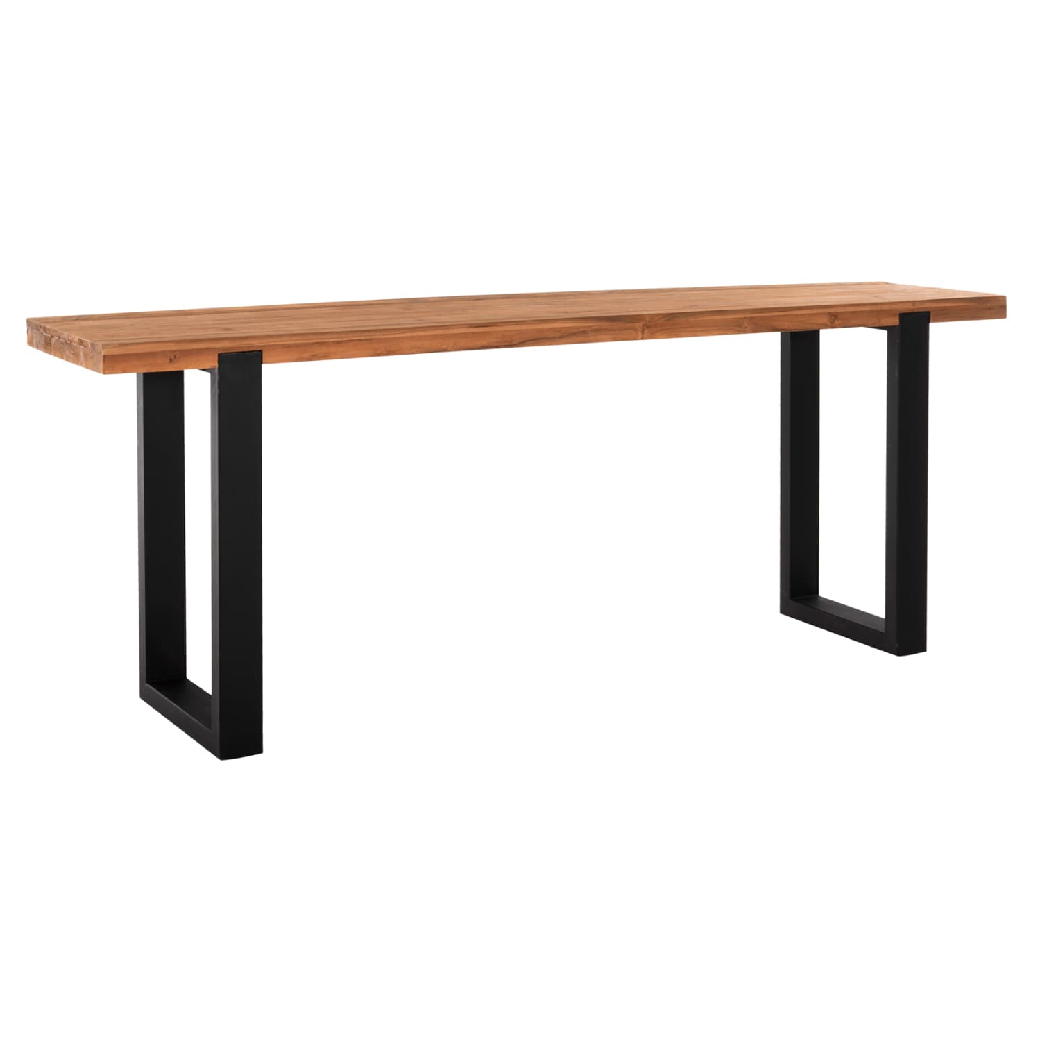 CONSOLE SHIRE RECYCLED TEAK WOOD-BLACK METAL LEGS 240x50x90Hcm.