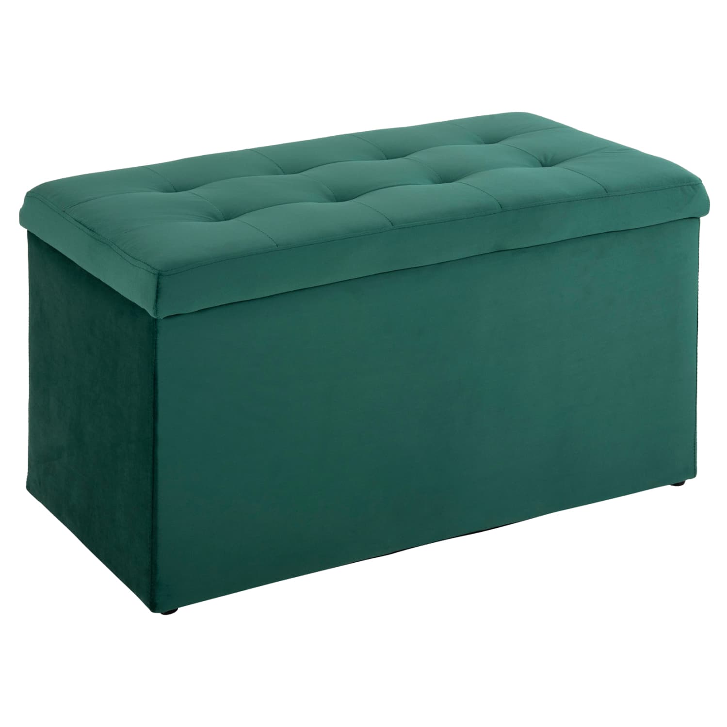 STOOL-CHEST PUNK CYPRESS GREEN VELVET 90x50x52H cm.