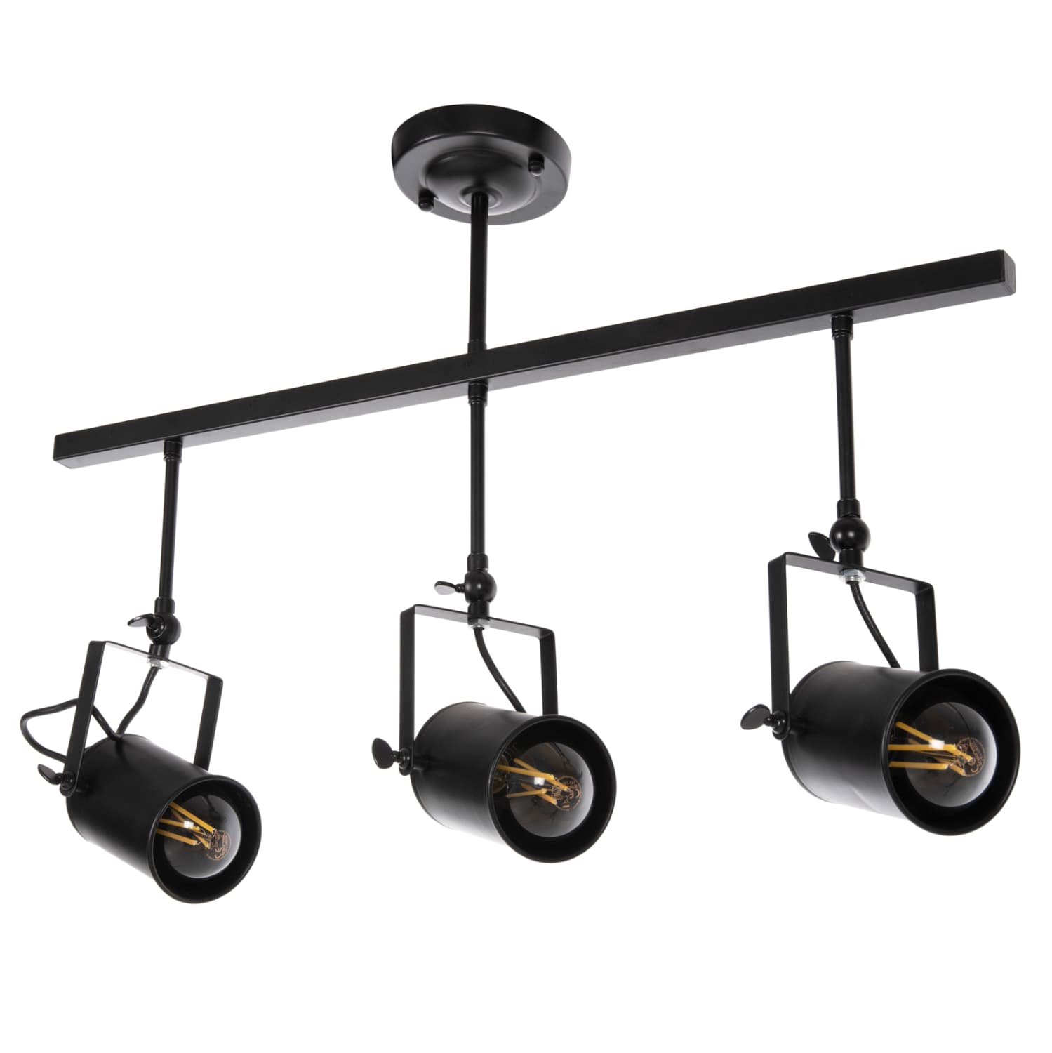 CEILING PENDANT 3-LIGHT FIXTURE BLACK METAL SPOTLIGHTS 70,5x14x50H cm.