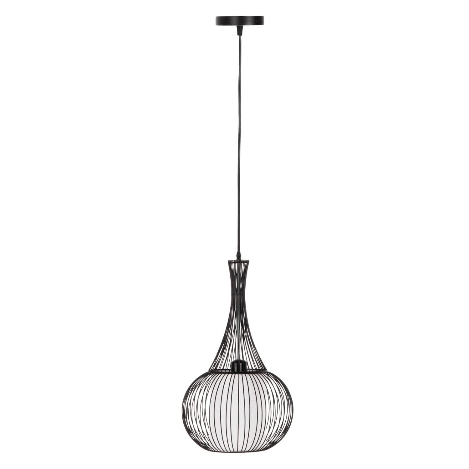 CEILING PENDANT LAMP BLACK METAL Φ30x50H cm.