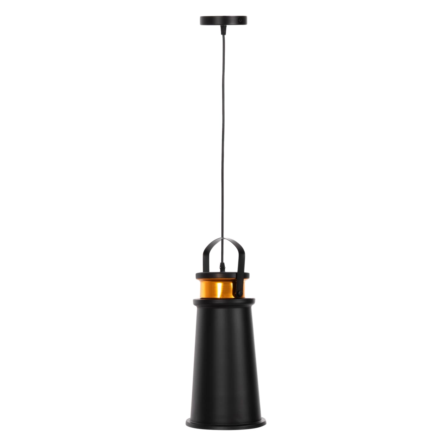 CEILING PENDANT LAMP BLACK-GOLD ALUMINUM CAP Φ19x132H cm.