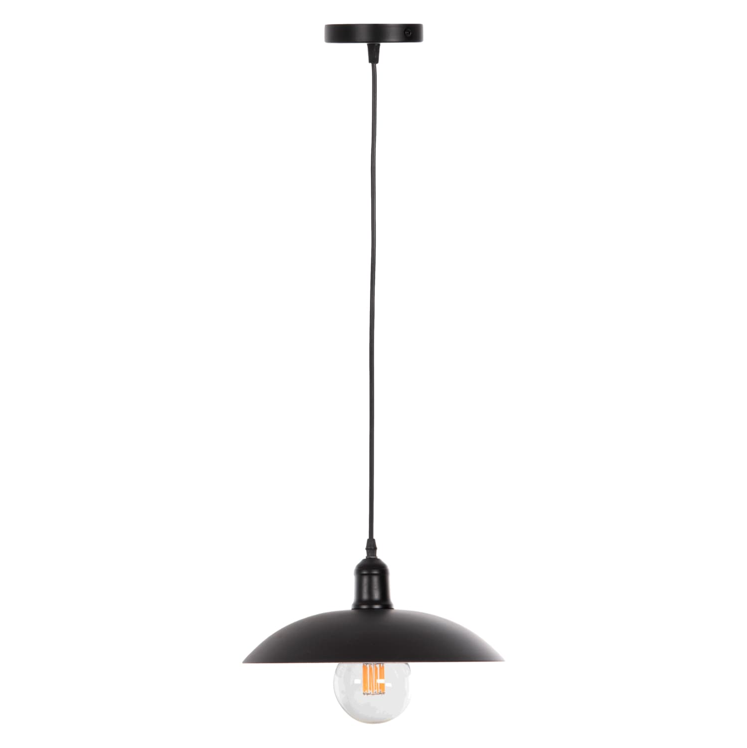 CEILING PENDANT LAMP BLACK METAL CAP Φ31x110H cm.